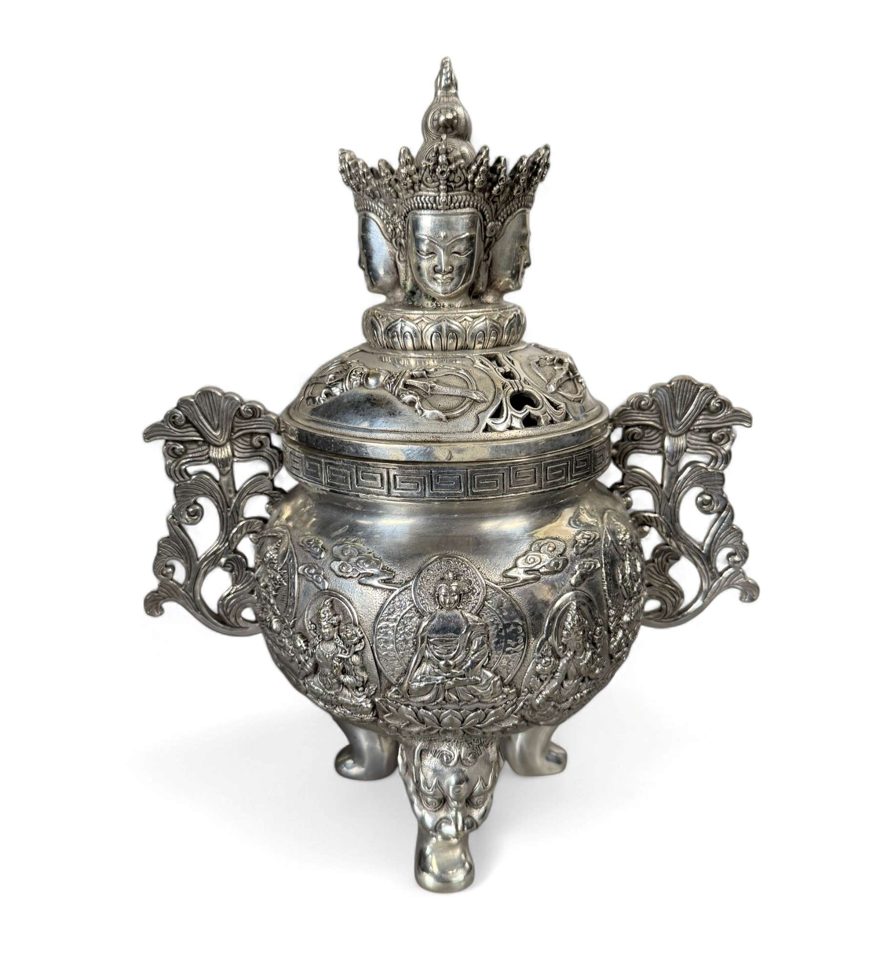 Bronze Räuchergefäß mit Buddha – spirituelle Dekoration