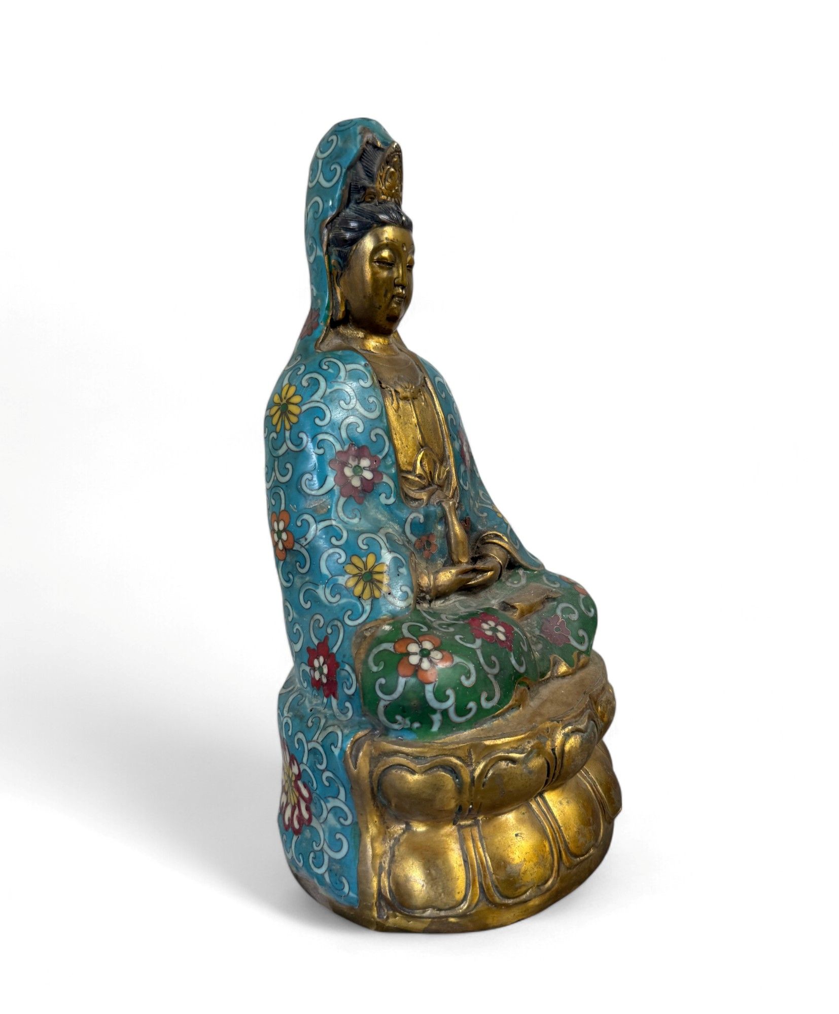 Guanyin Bronze Figur chinesischer Bodhisattva Buddha Skulptur