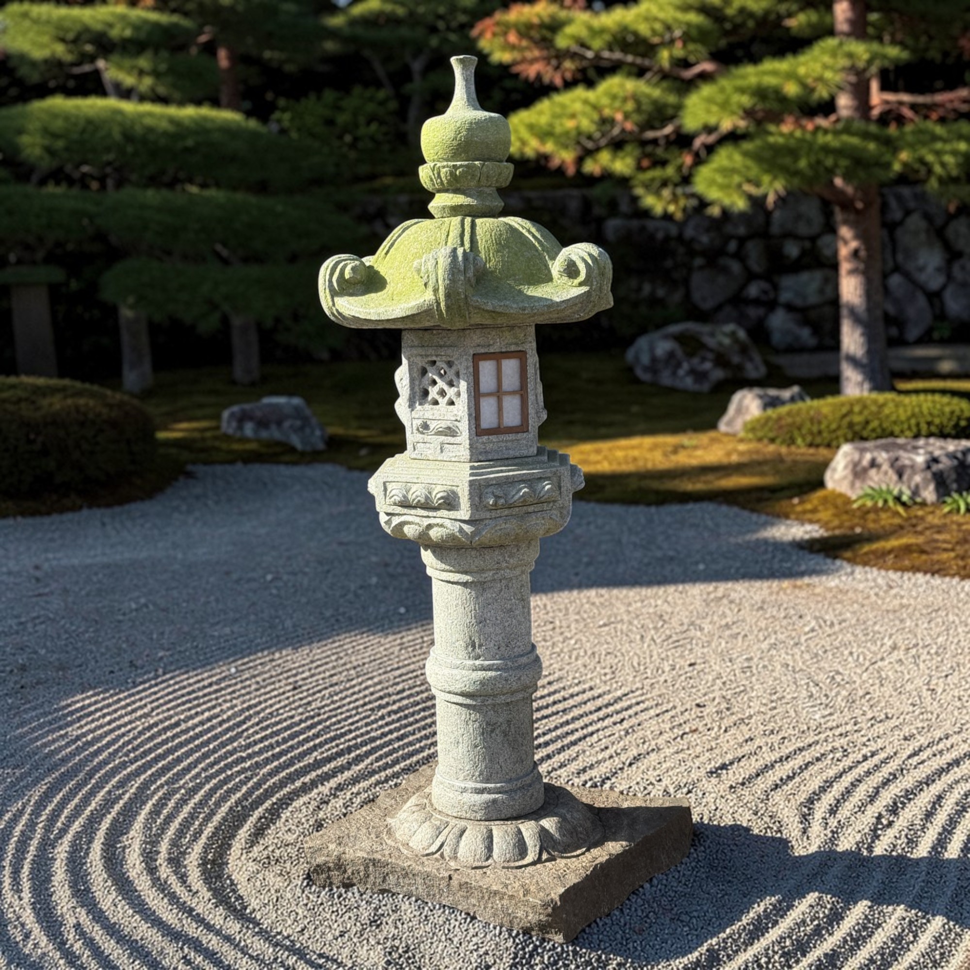 Japan Garten Pagode Steinlaterne aus Granitstein 170 cm groß