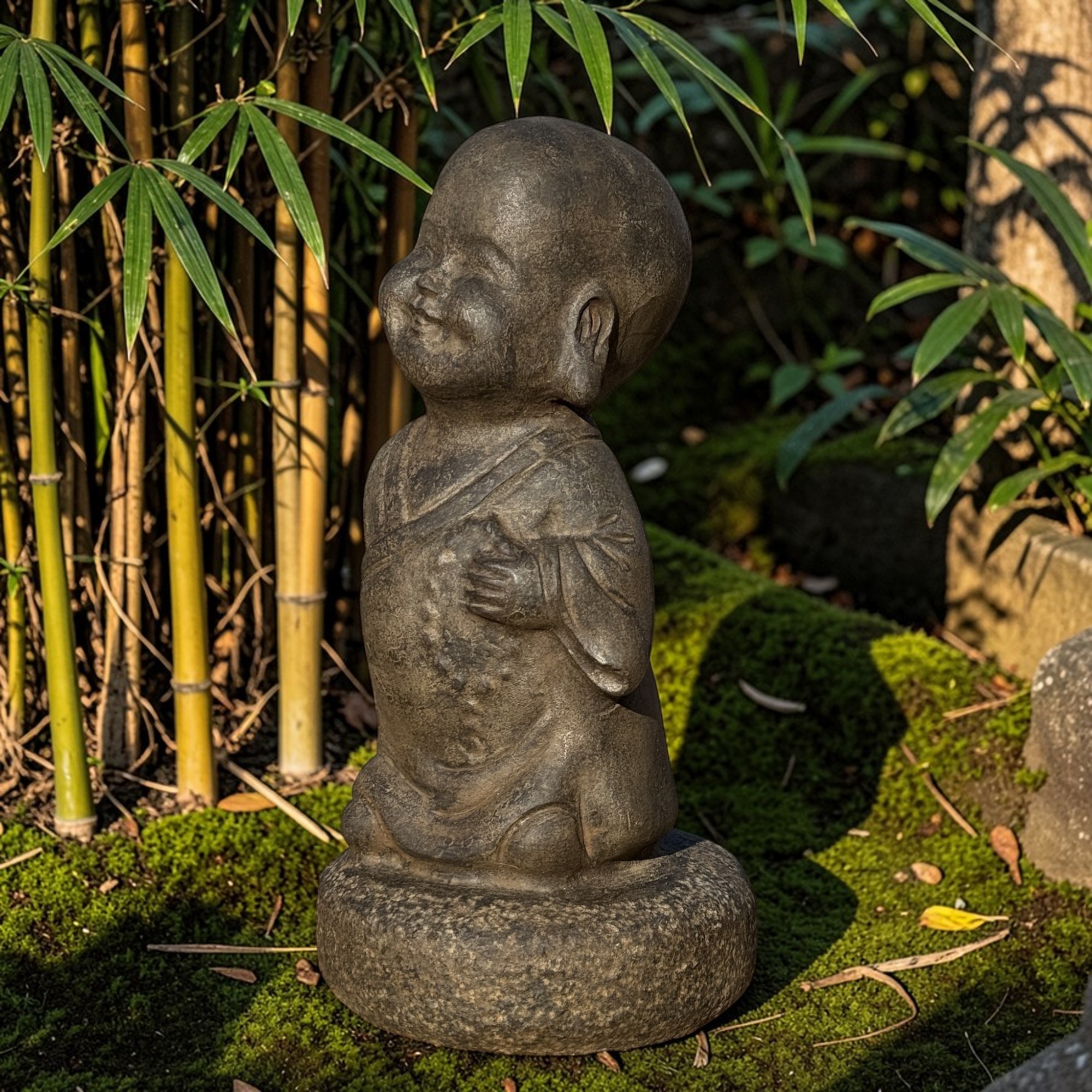 Zen Mönch Garten Skulptur aus Naturstein
