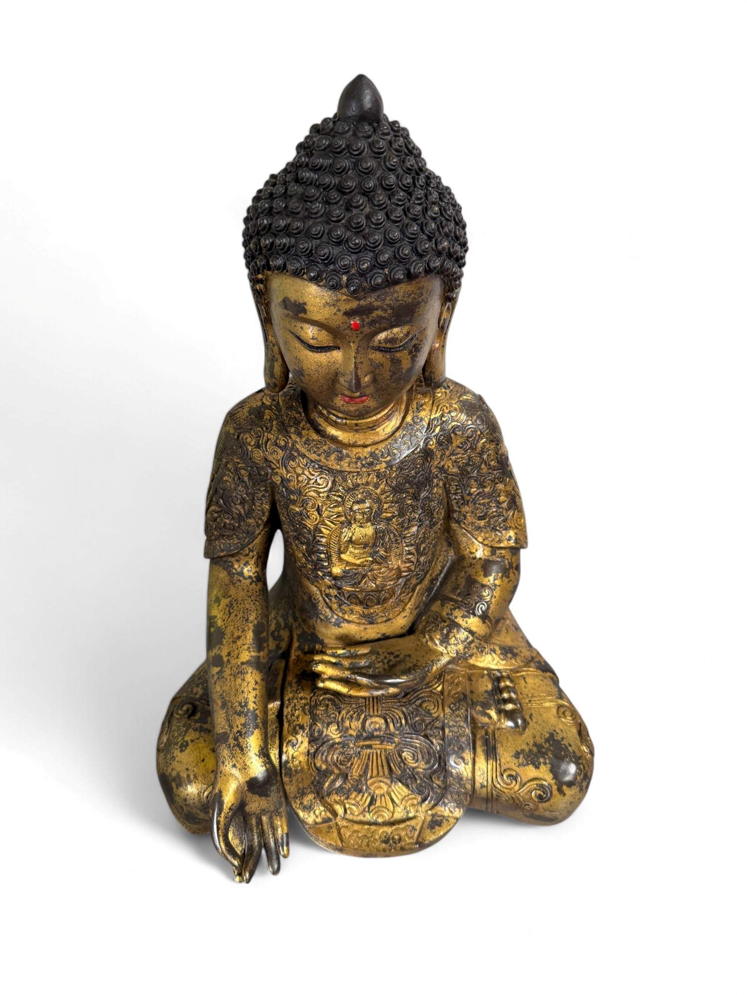 Bronze-Buddha Figur 40  cm – Vitarka Mudra – Tibet China