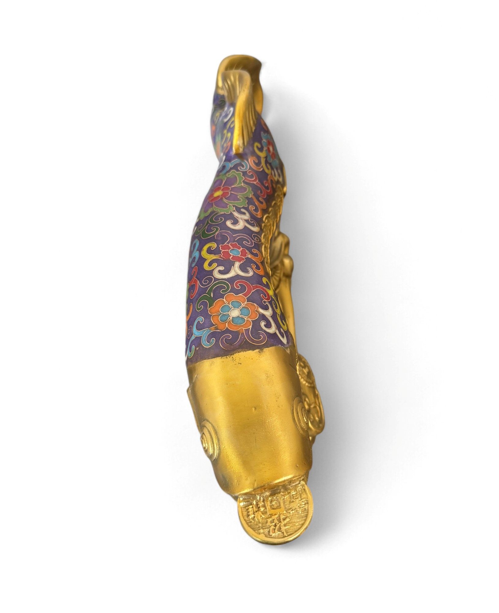Koifisch Bronze Skulptur Cloisonne Figur Reichtumssymbol