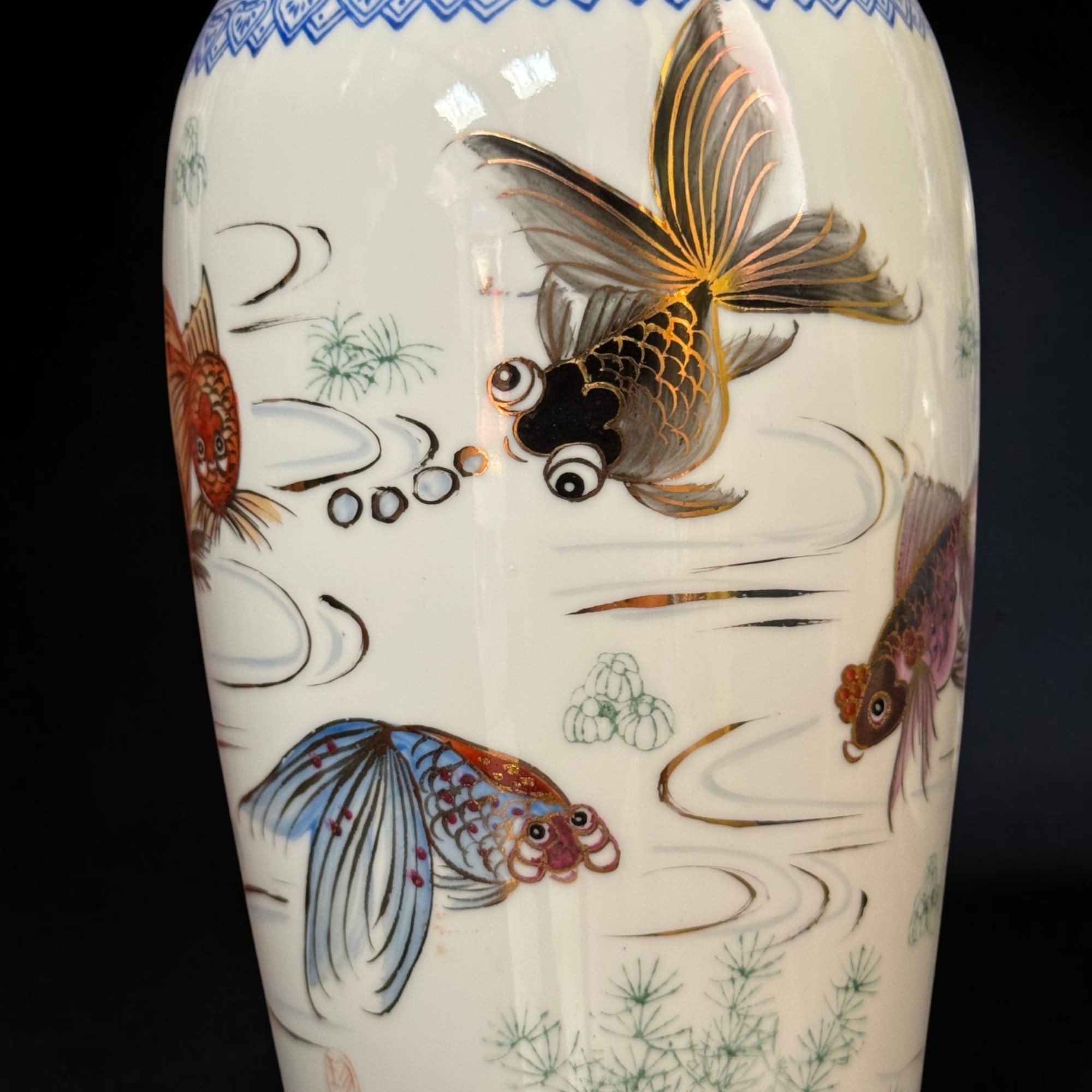 Alte China Porzellanvase Eierschalenporzellan 33cm