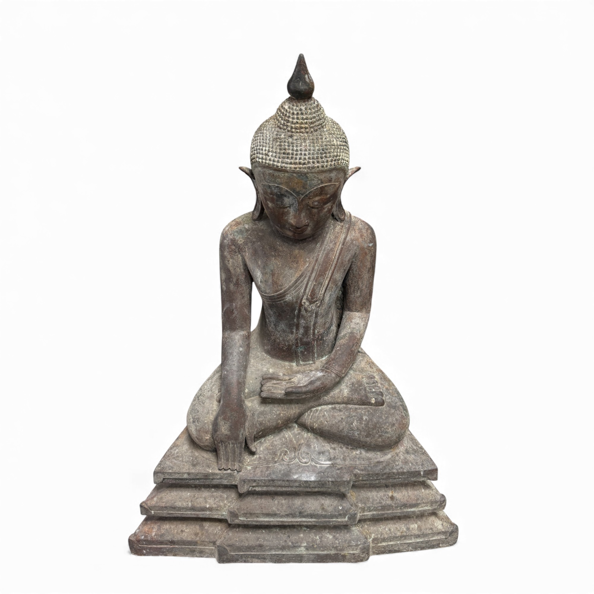 Große Burma Buddha Statue aus Bronze