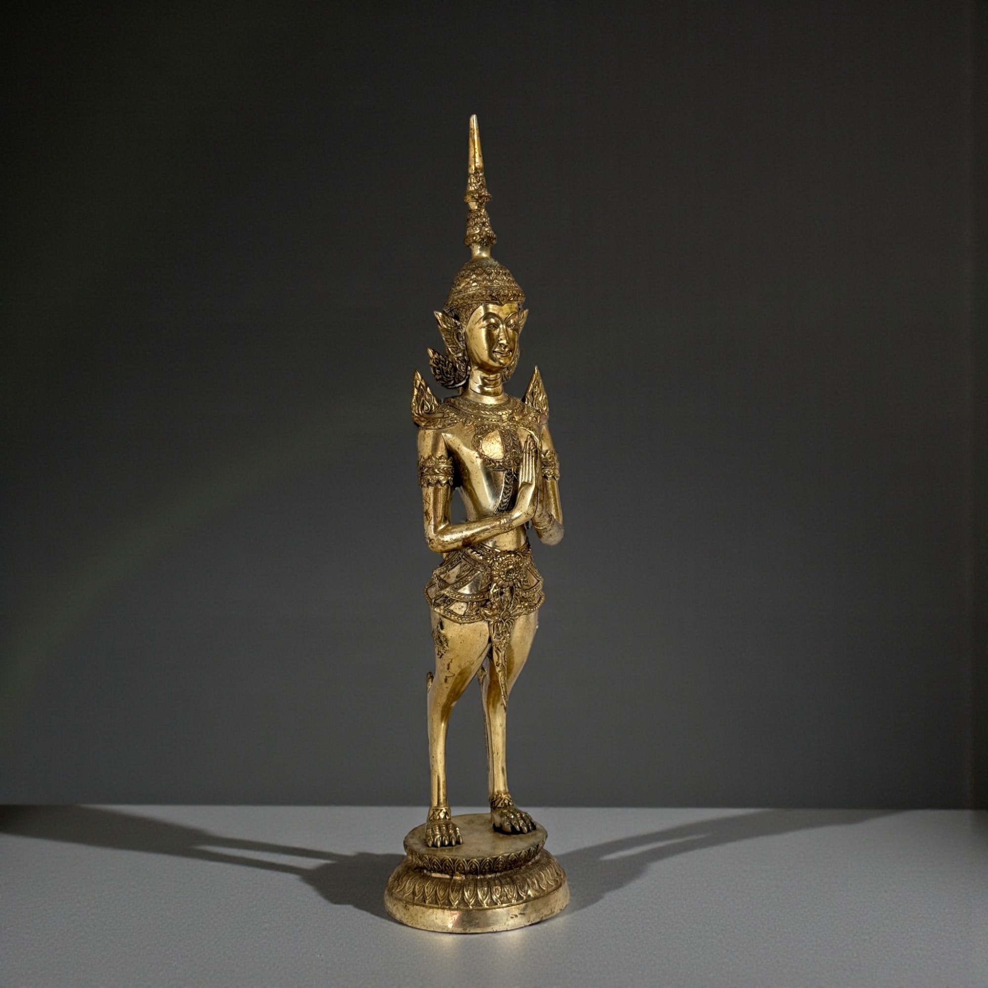 Kinnari Figur Bronze Messing Thailand asiatisches Sammlerstück 39,5 cm