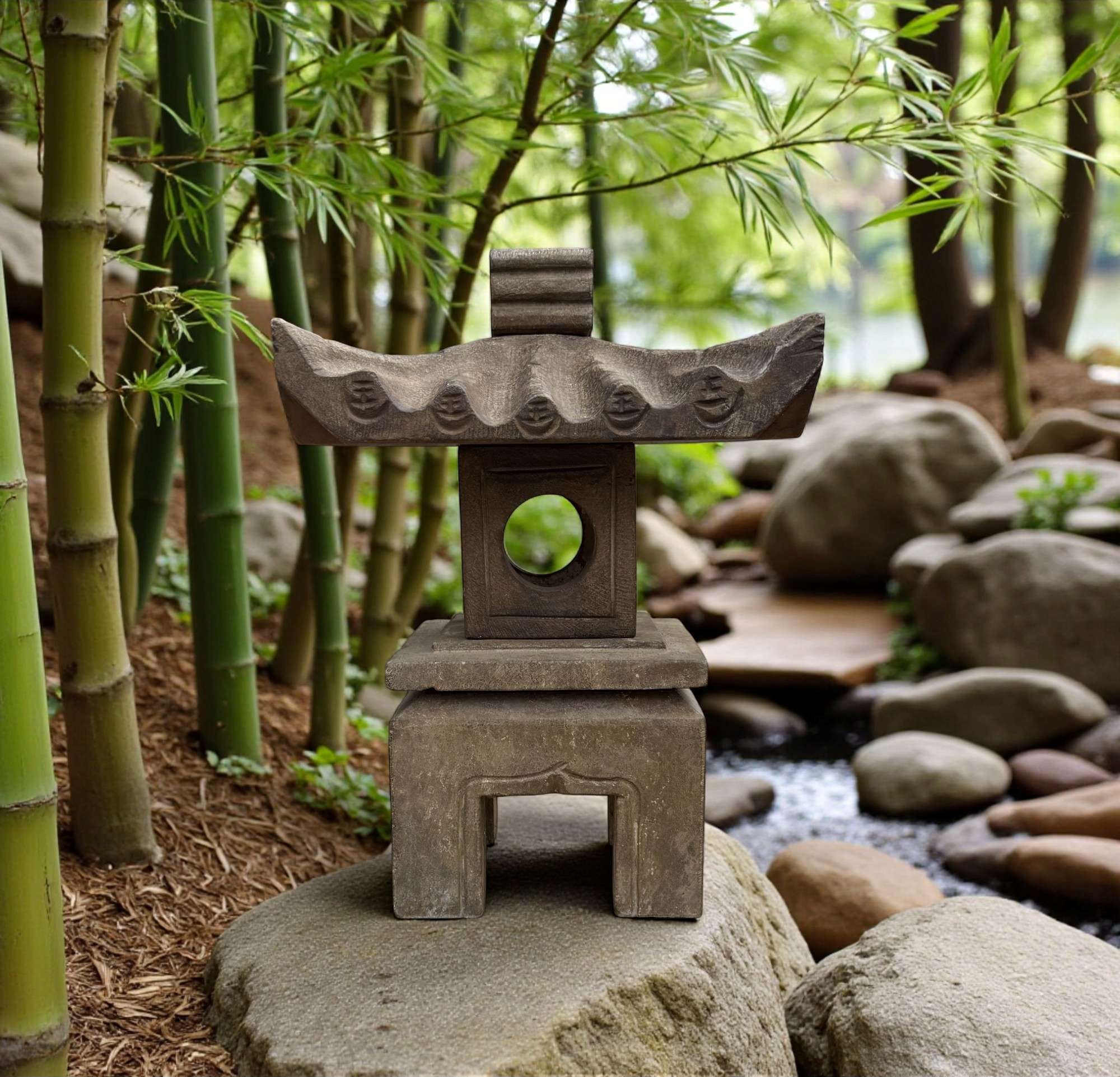 Asiatische Steinlaterne Geisterhaus Ahnenhaus Asiatische Steinlaterne Geisterhaus Ahnenhaus