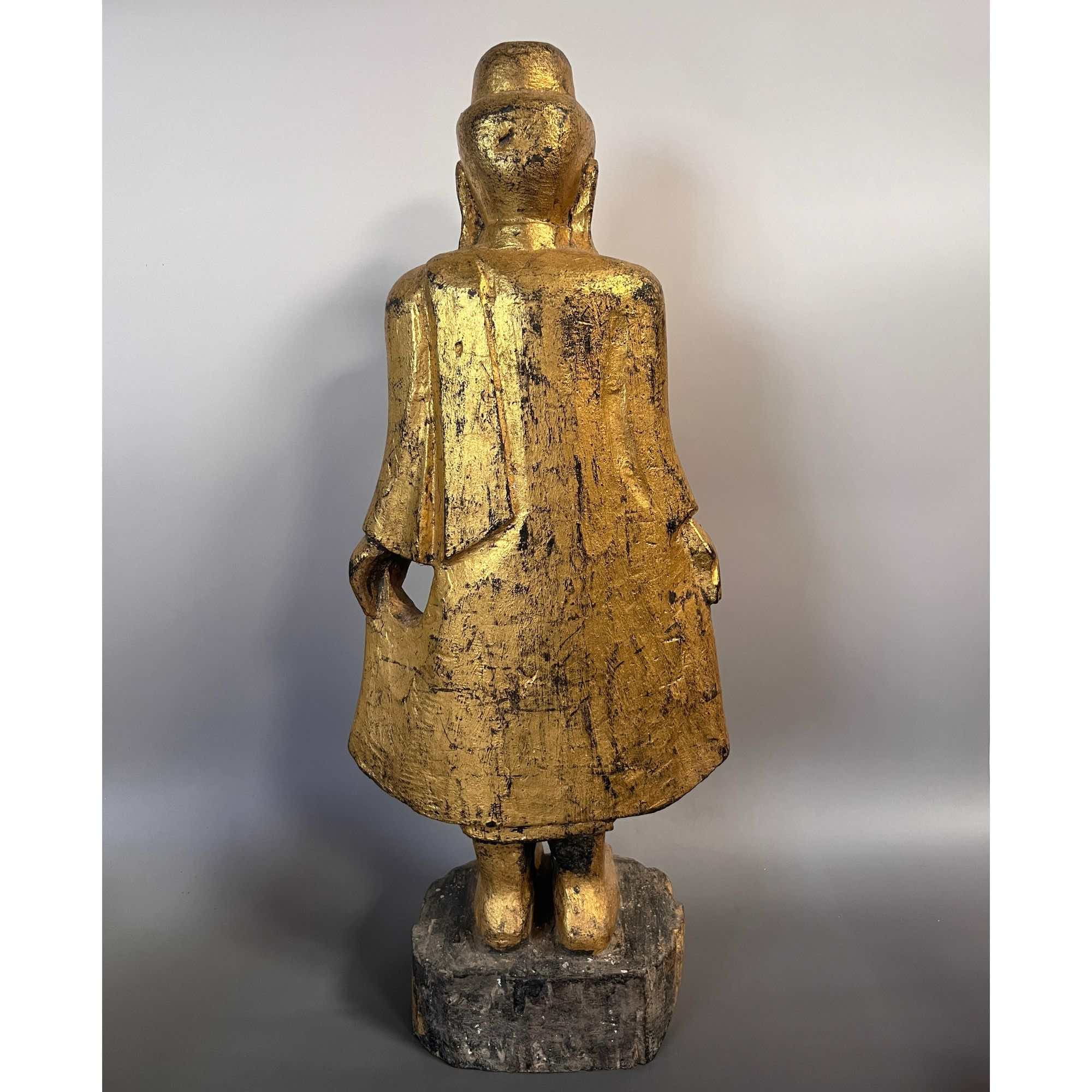 Holz Buddha Skulptur Burma Figur 61cm groß