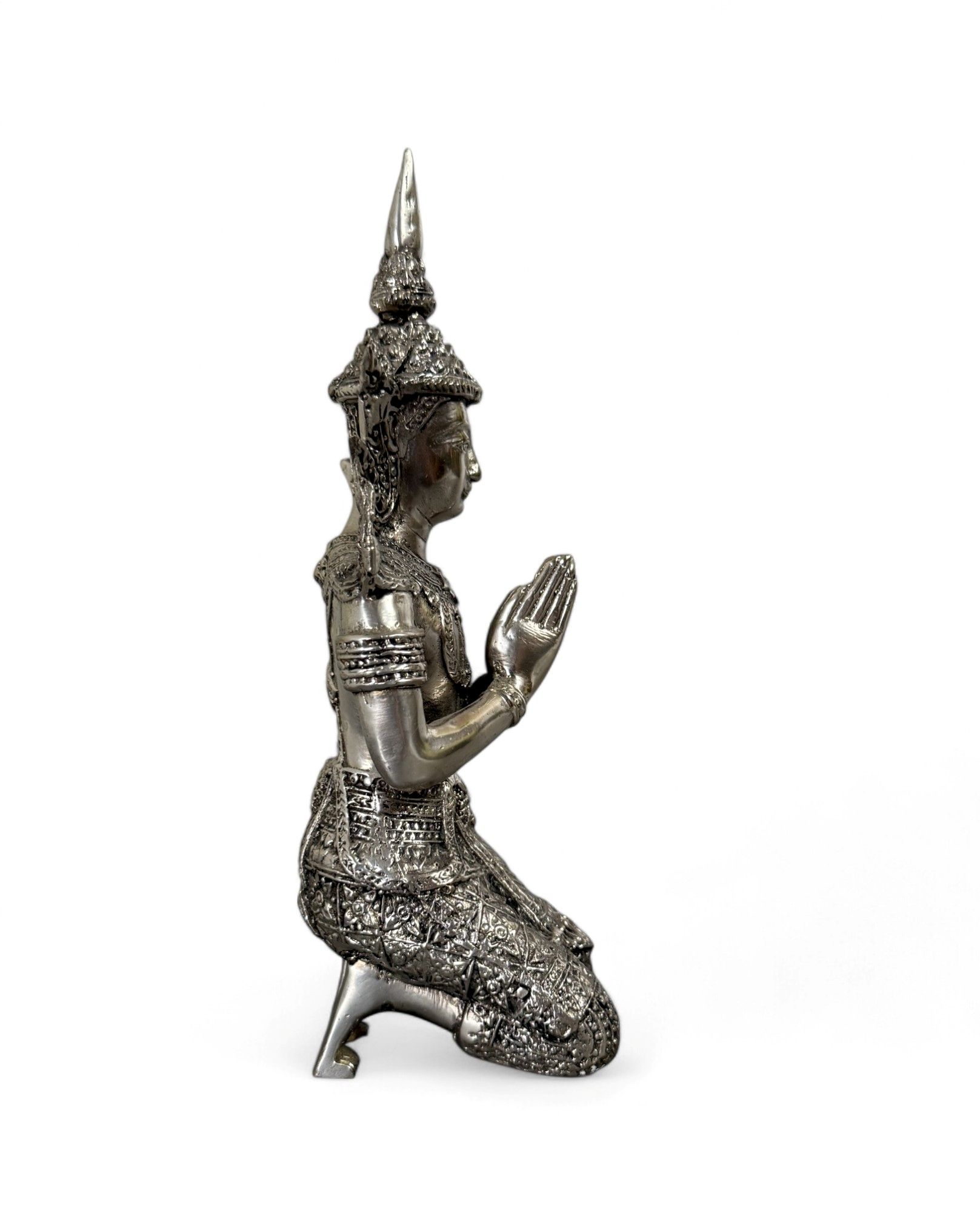 Thailändischer Tempelwächter aus Bronze – 17,5 cm Figur