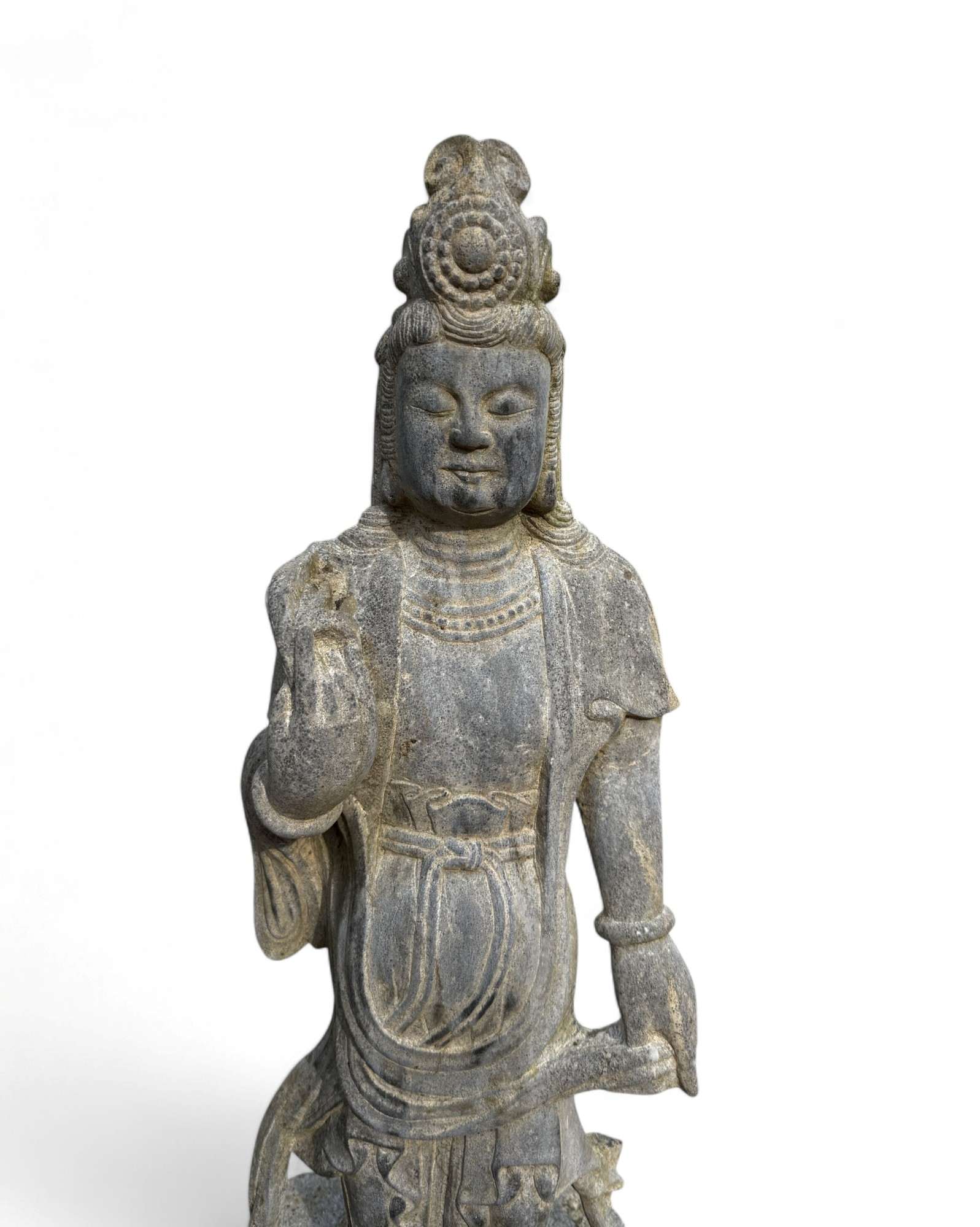 Guanyin Garten Buddha Skulptur Natur Stein 73 cm groß