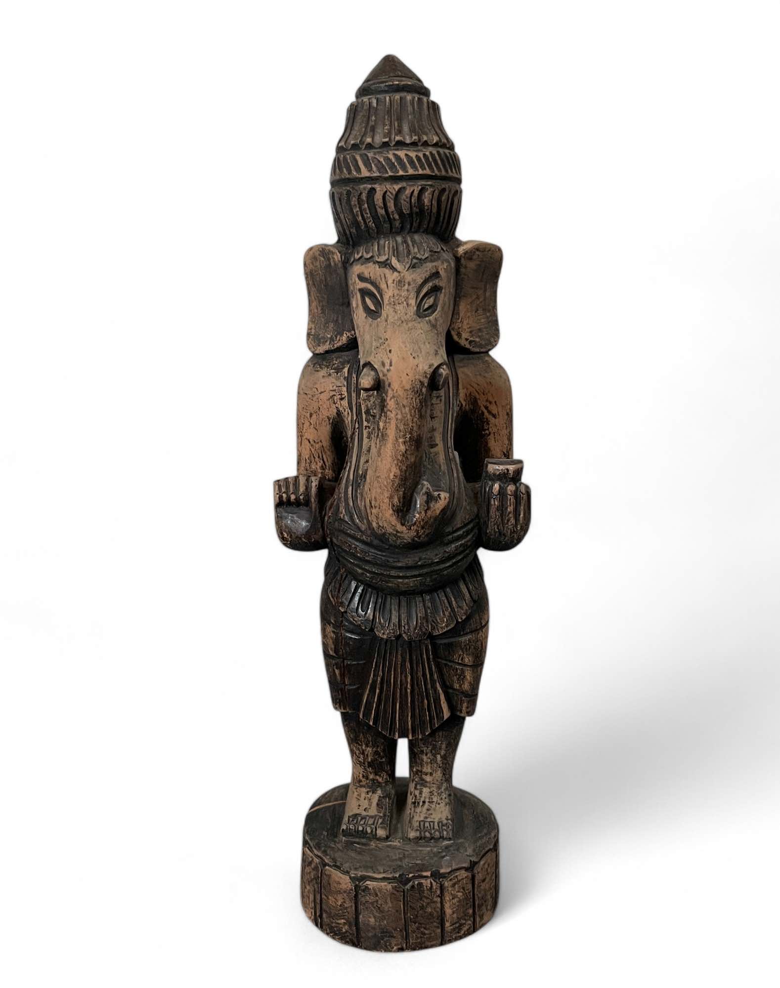 Ganesha Figur Holz Skulptur aus Indien 50 cm groß