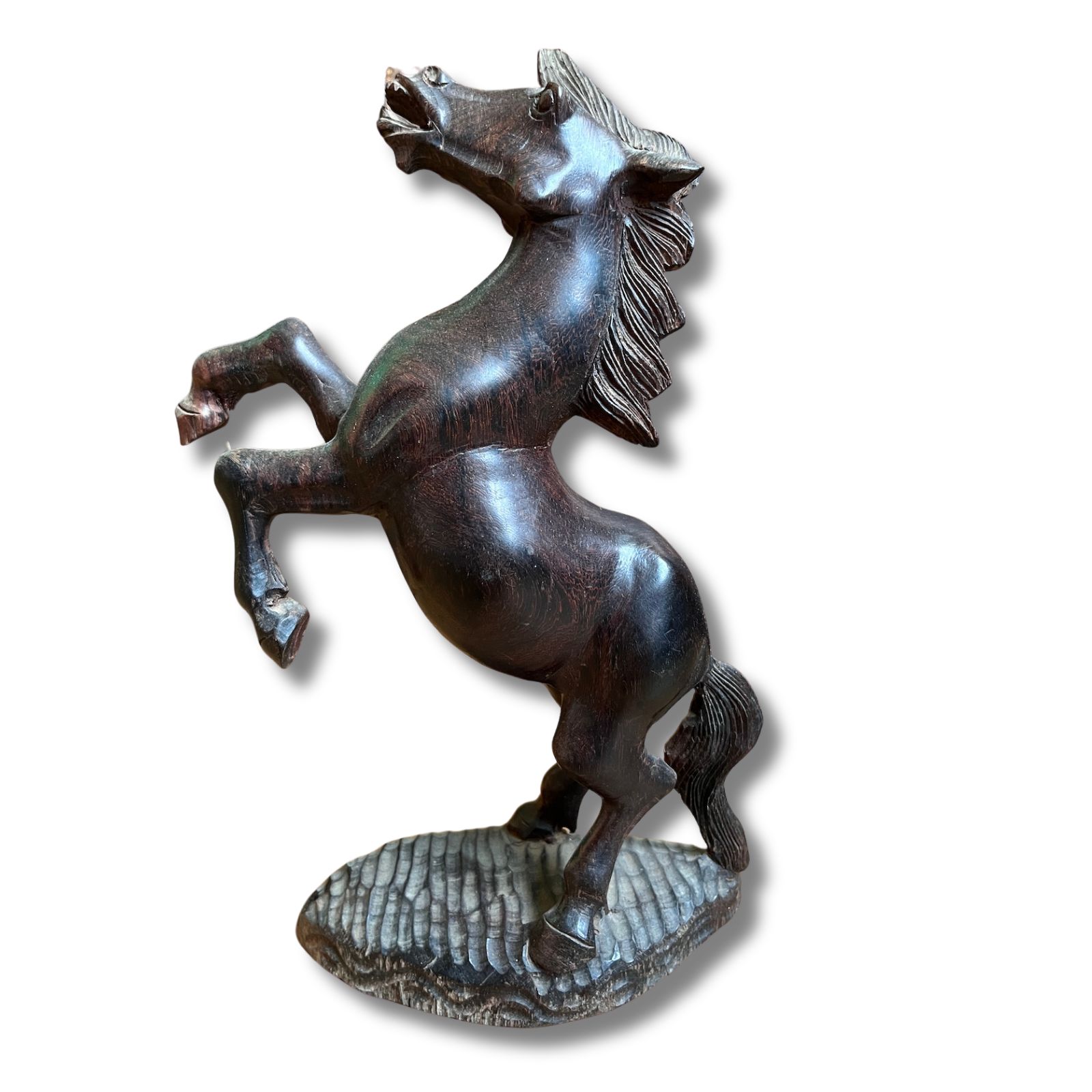 Pferde Figur Holz Skulptur 27cm groß