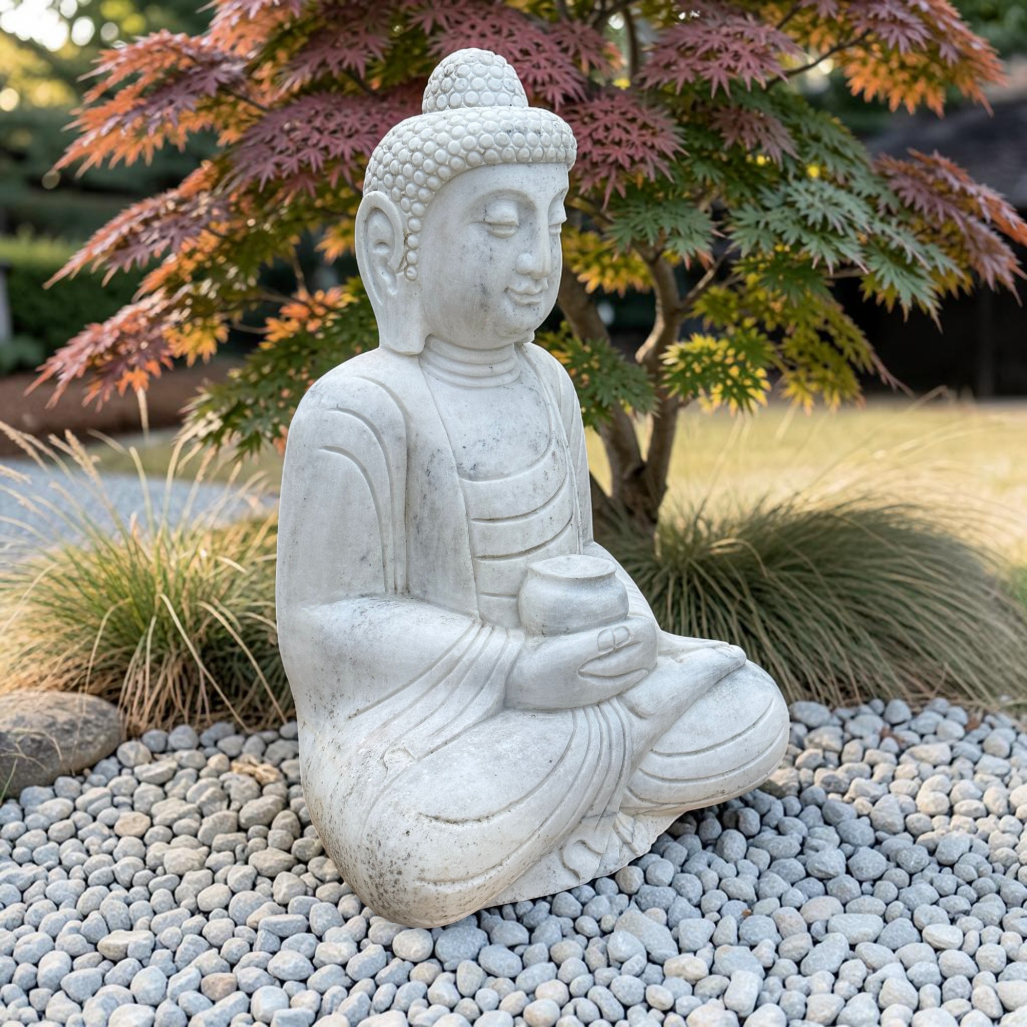 Garten Buddha Skulptur Marmor Stein Tibet-China Statue