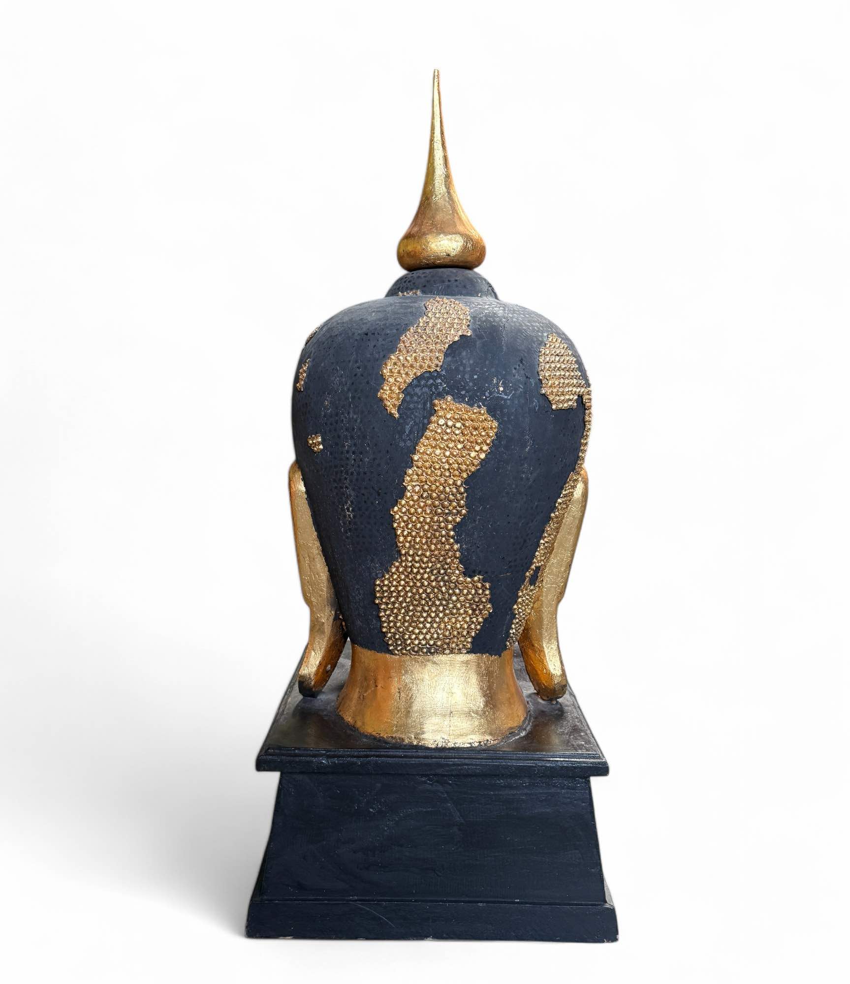 Holz Buddha Kopf Thailand mit Blattvergoldung - 117 cm