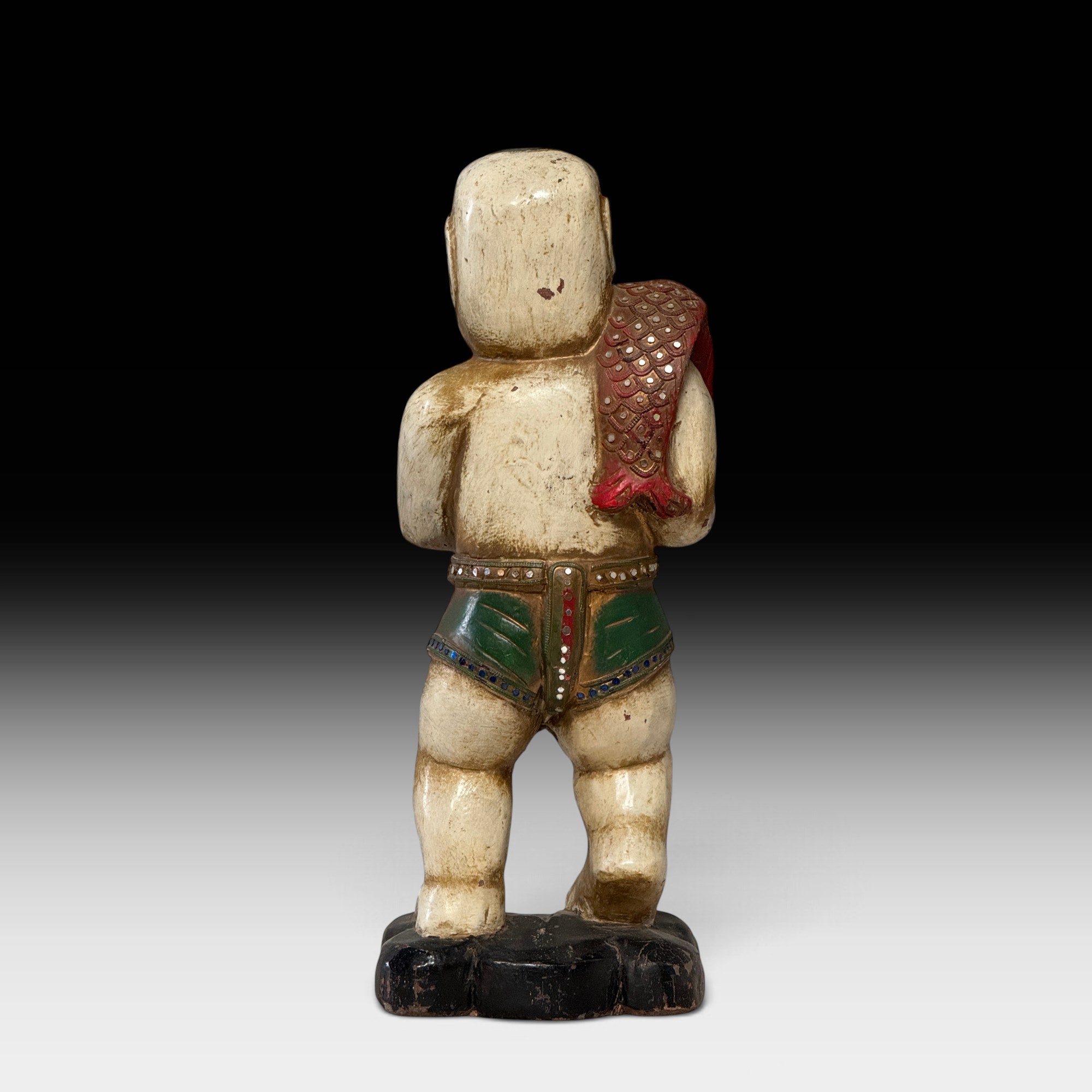 Shaolin Mönch Holz Figur China 50 cm groß