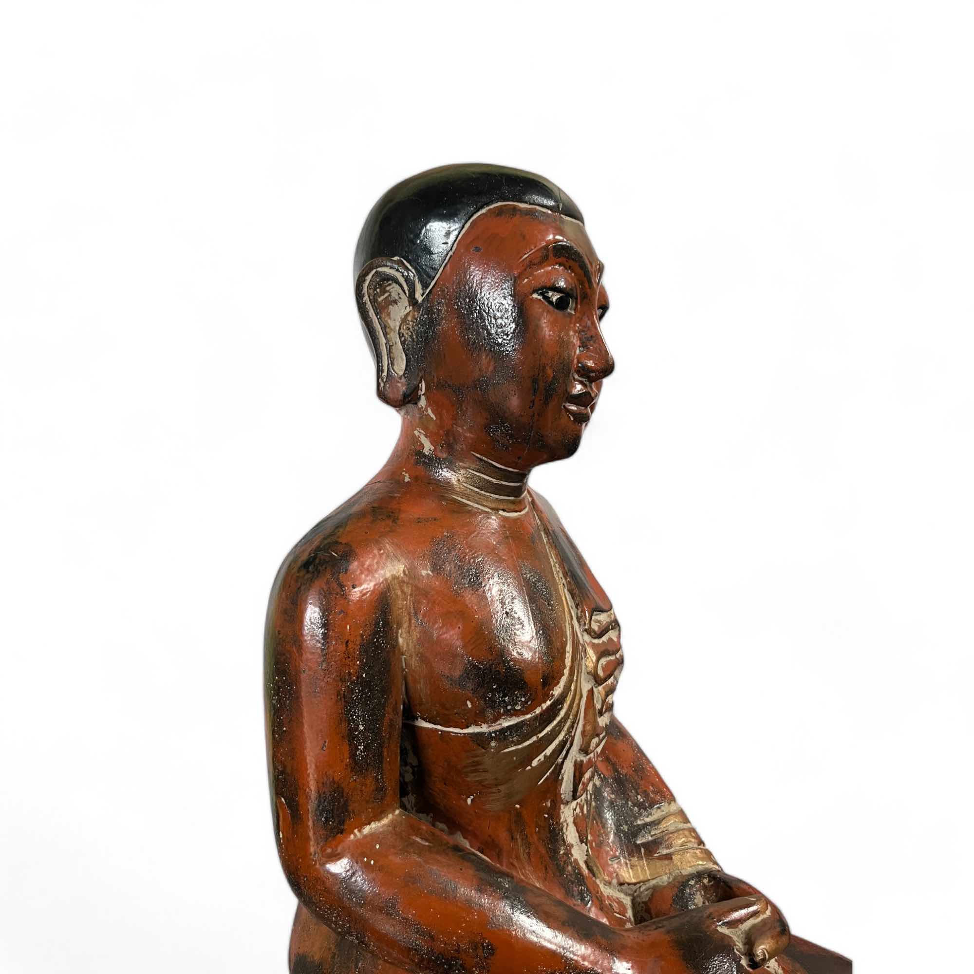 Mandalay Mönch Holz Skulptur aus Sammlungsauflösung