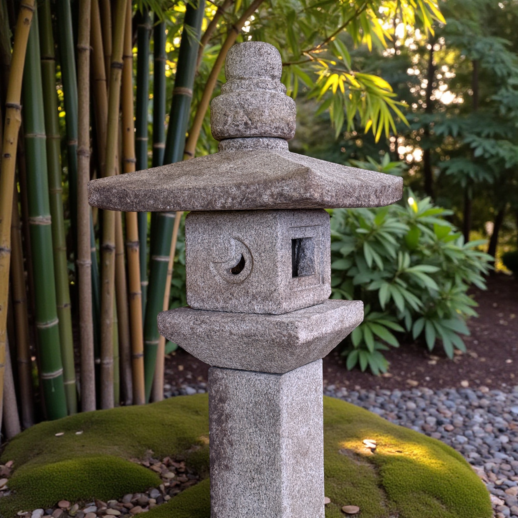 Japan Garten Pagode Steinlaterne aus Granitstein 115 cm groß