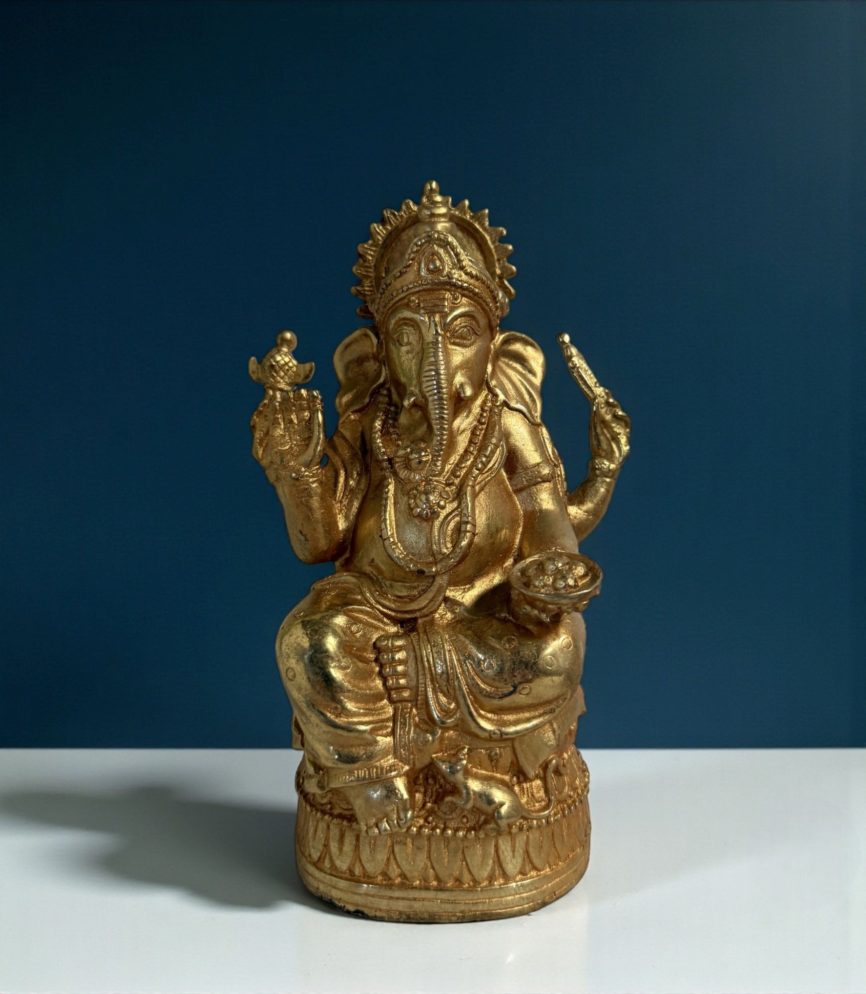 Ganesha Figur Bronze Skulptur 16 cm