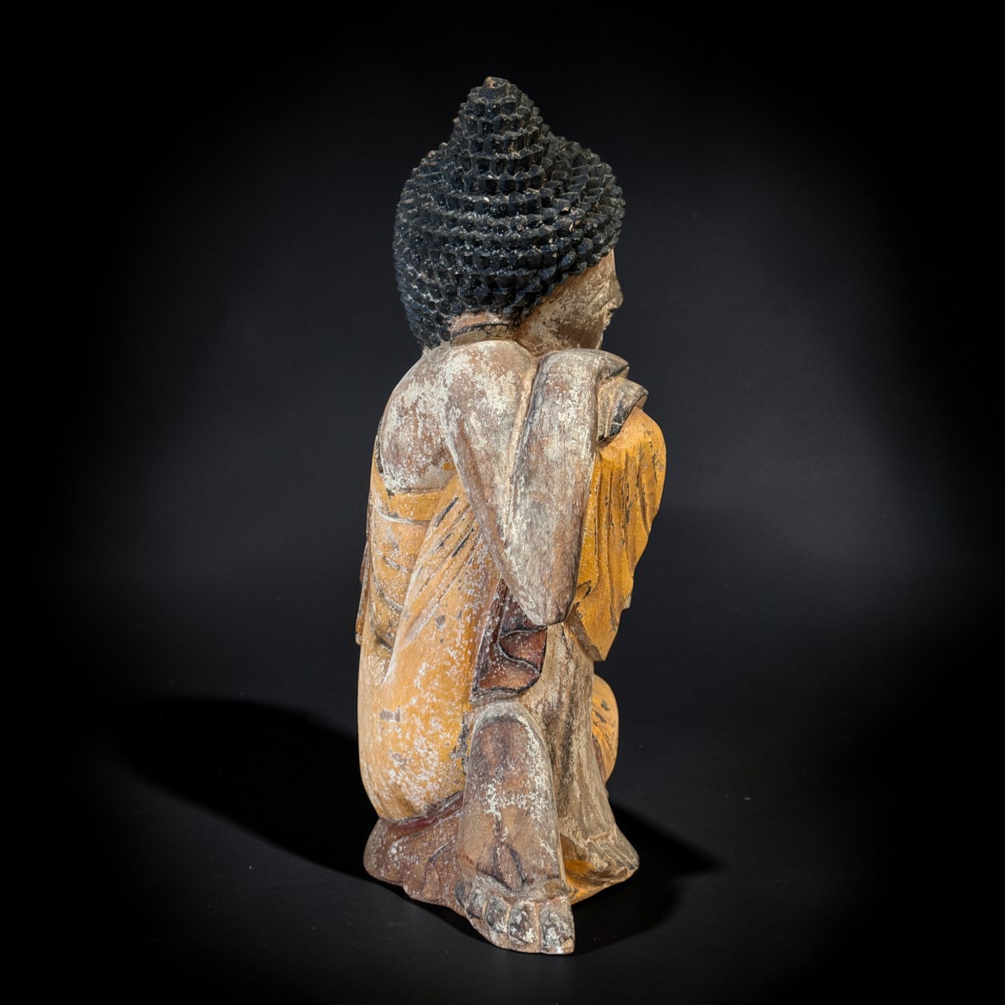 Ruhende Holz Buddha Figur - Relax - 53 cm groß