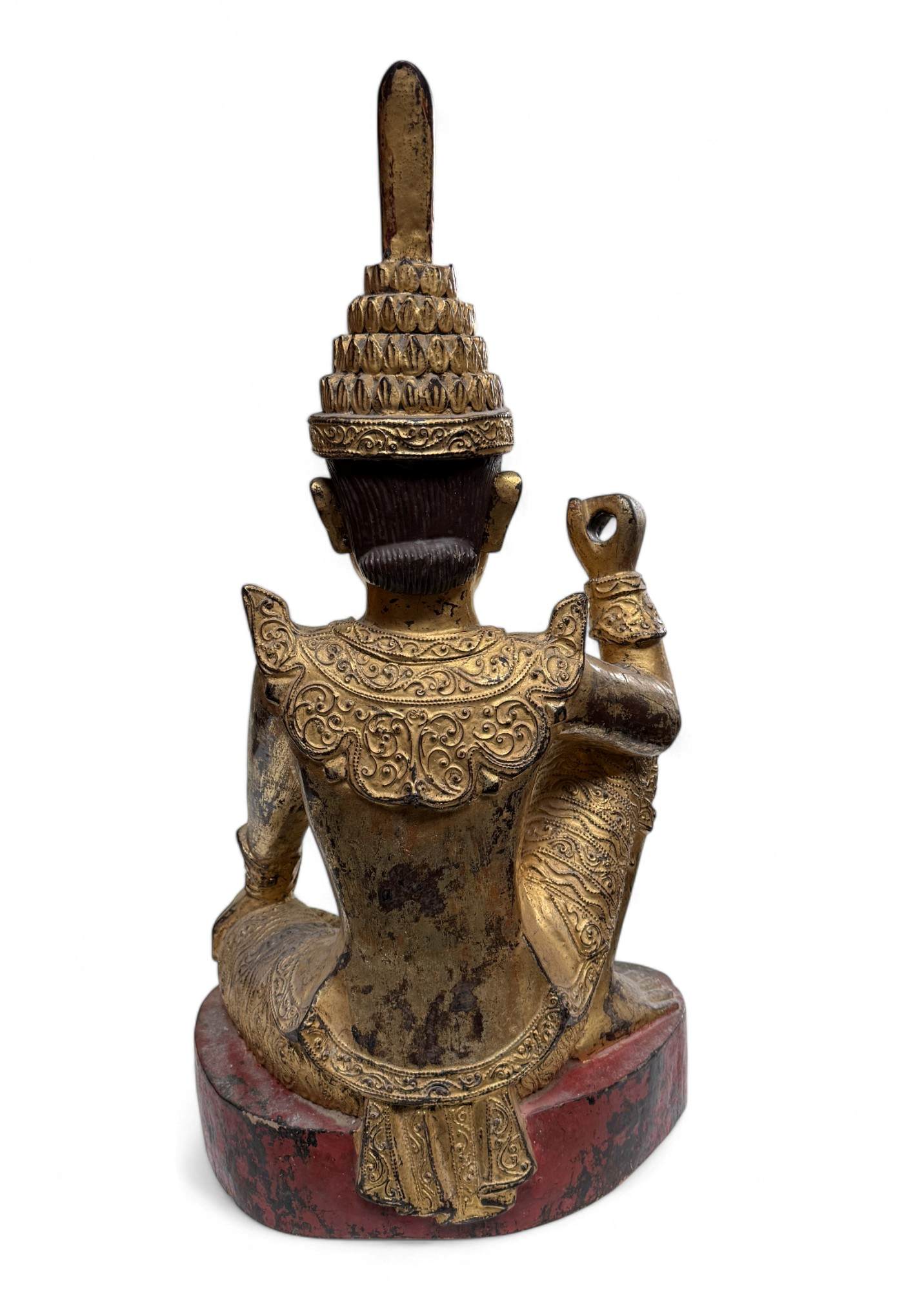 Alte Nat Skulptur aus Birma mit Teilvergoldung - 58 cm groß