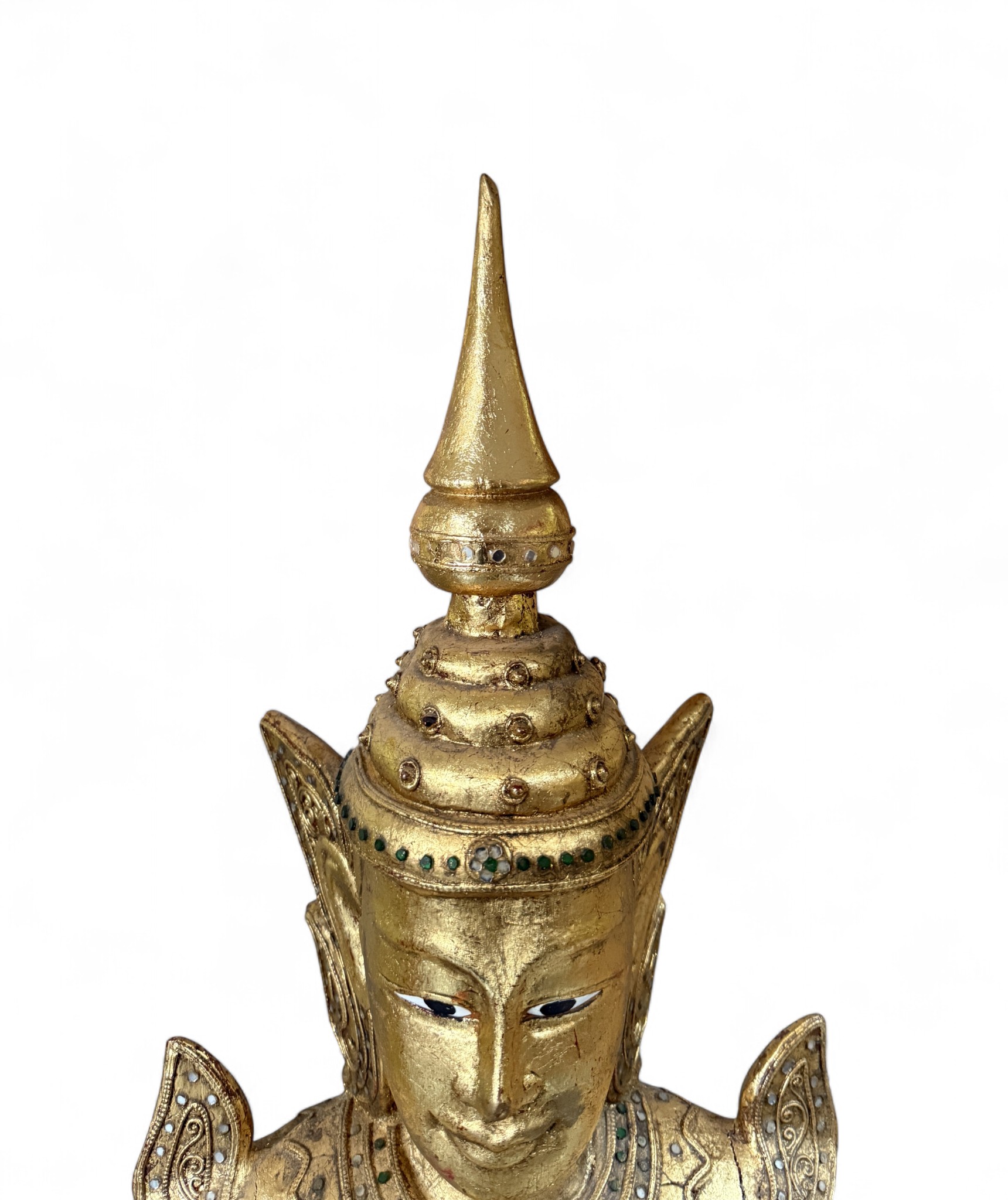 Thailändischer Tempelwächter Teppanom Holz Skulptur 94 cm