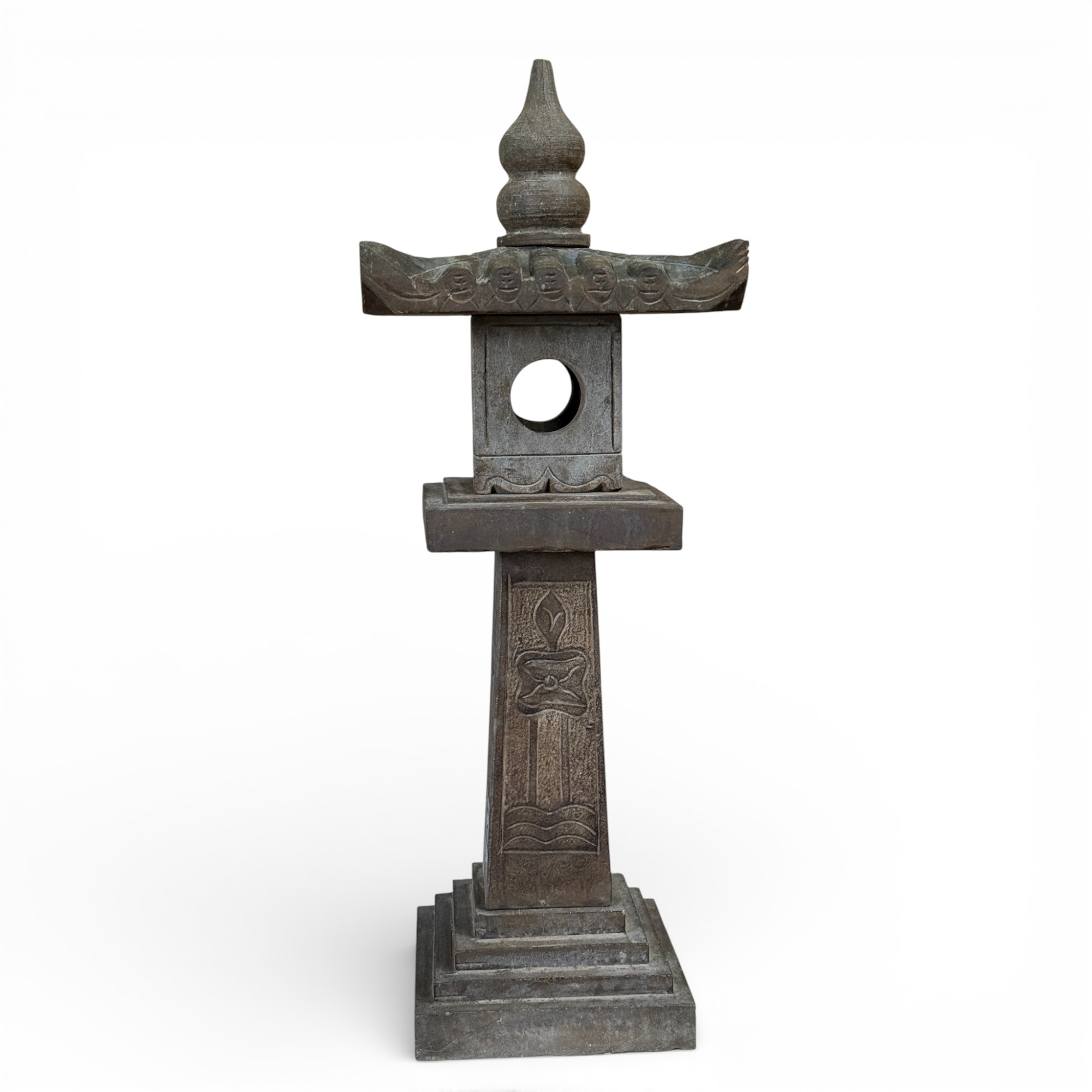 China Steinlaterne Garten Pagode mit Lotusblumen