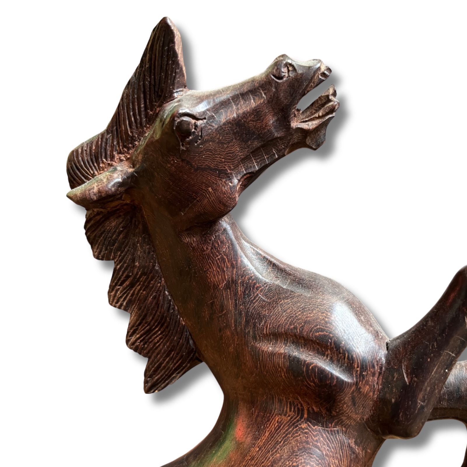 Pferde Figur Holz Skulptur 27cm groß