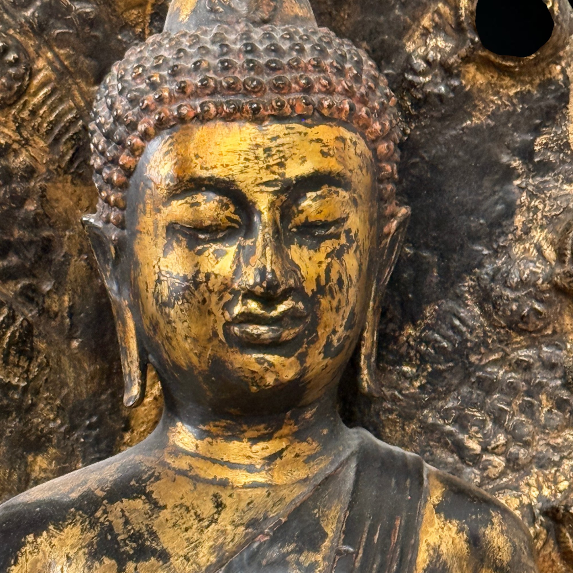 Naga Bronze Buddha Statue mit Mucalinda Schlange aus Burma