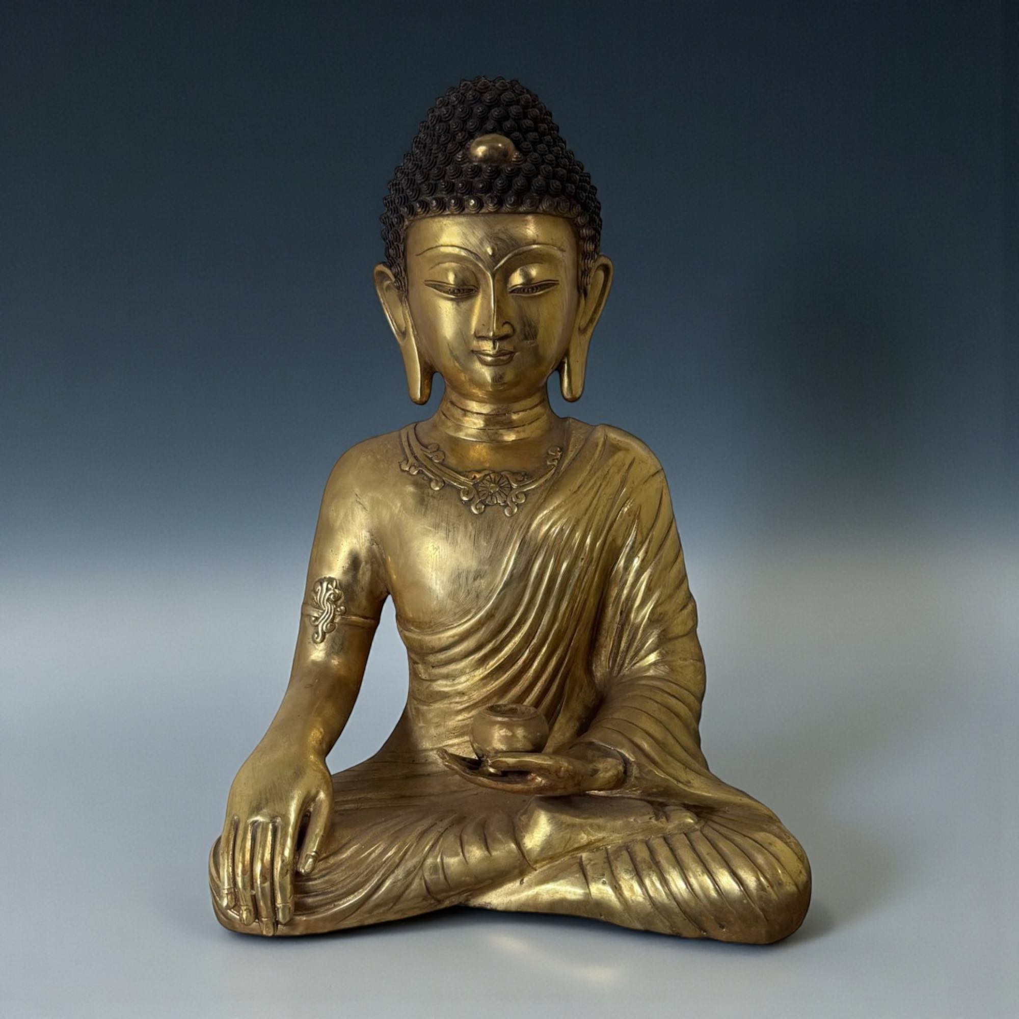 Buddha Figur Bronze Skulptur Siddharta Gautama Statue 43 cm