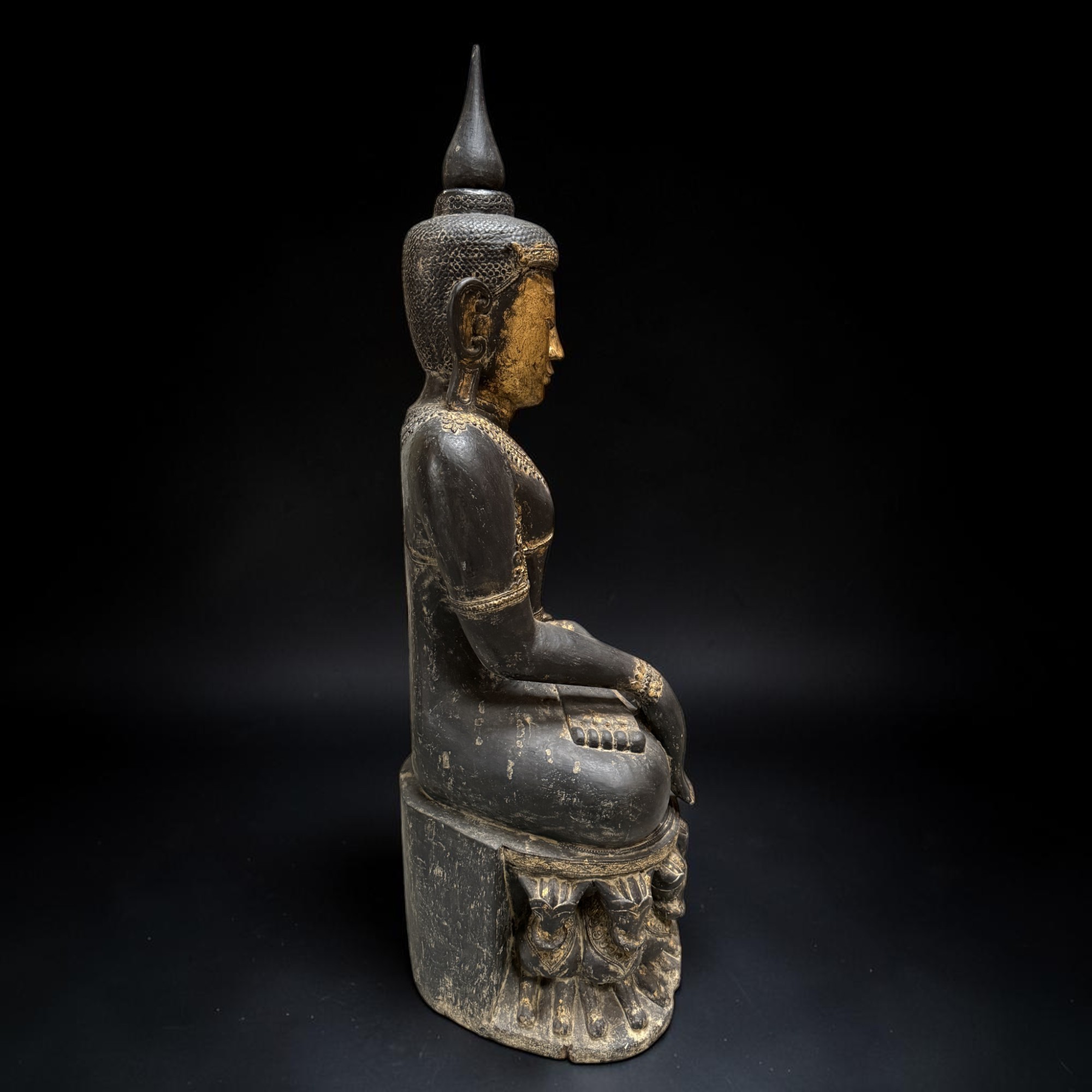 Monumentaler Teakholz Buddha 143cm - Rakhine State Unikat - Sammlerstück 18./19.
