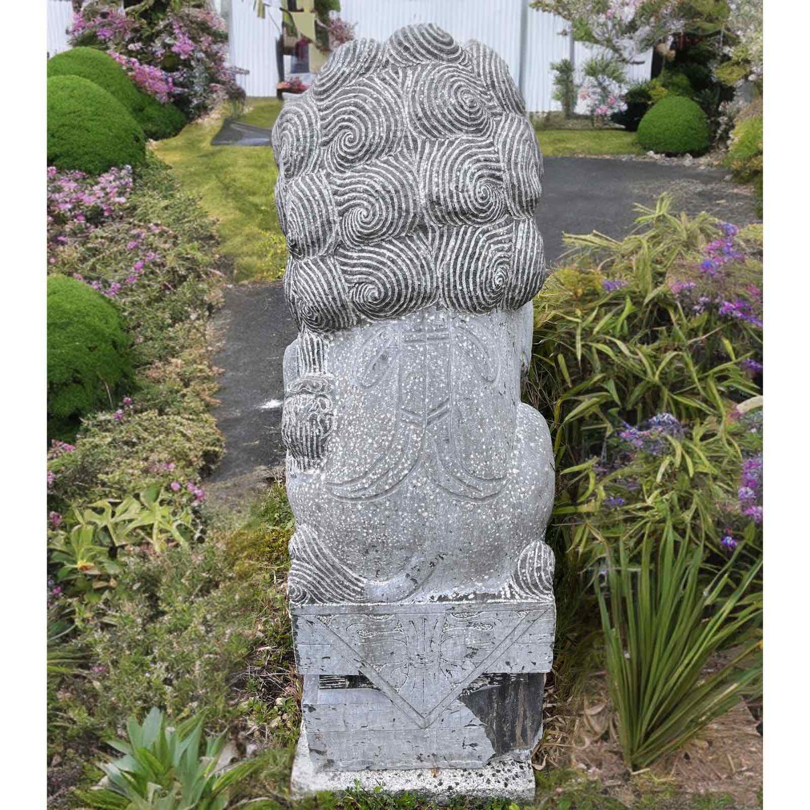 Chinesischer Wächterlöwe Tempellöwe Naturstein Skulptur China 110cm Chinesischer Wächterlöwe Tempellöwe Naturstein Skulptur China 110cm