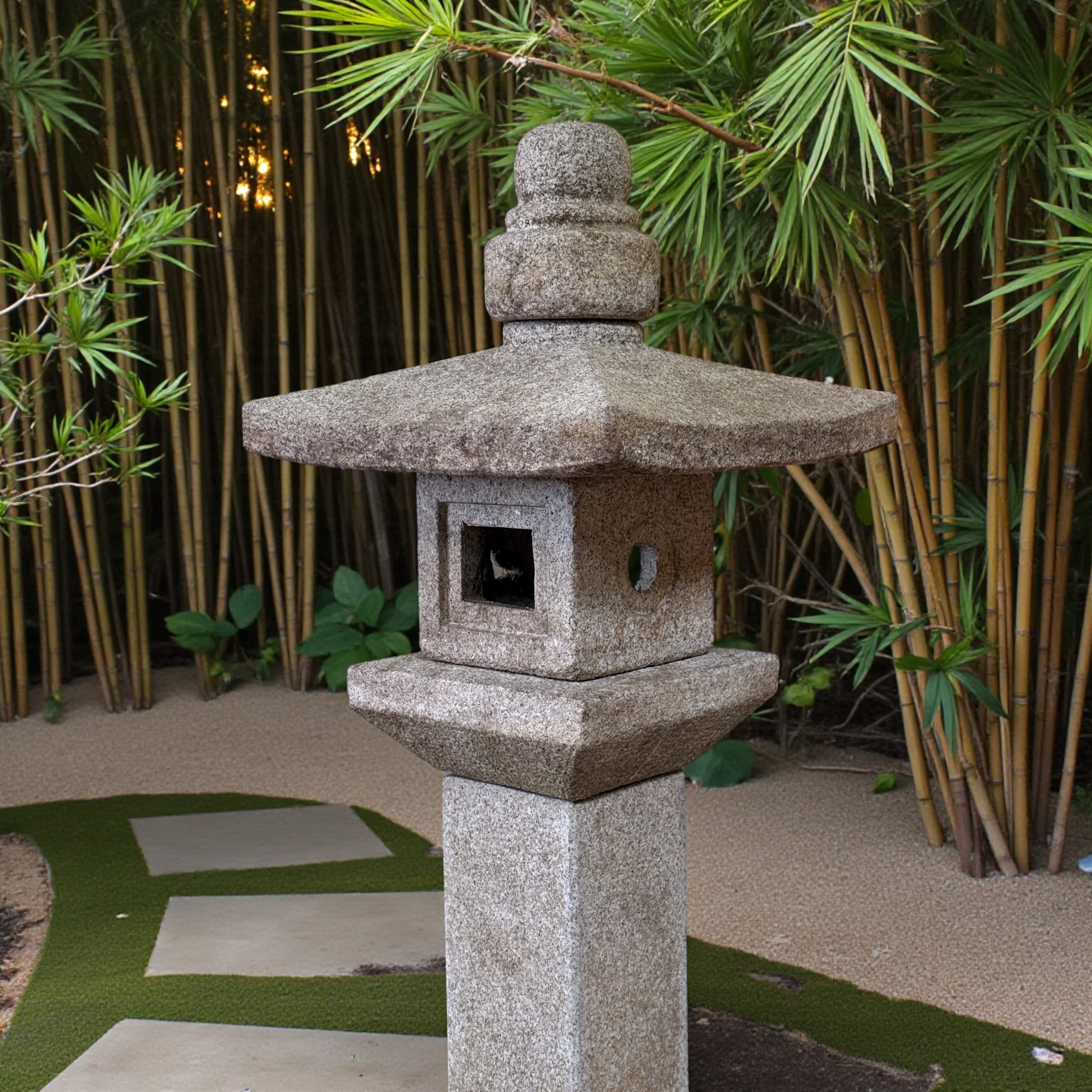 Japan Garten Pagode Steinlaterne aus Granitstein 115 cm groß