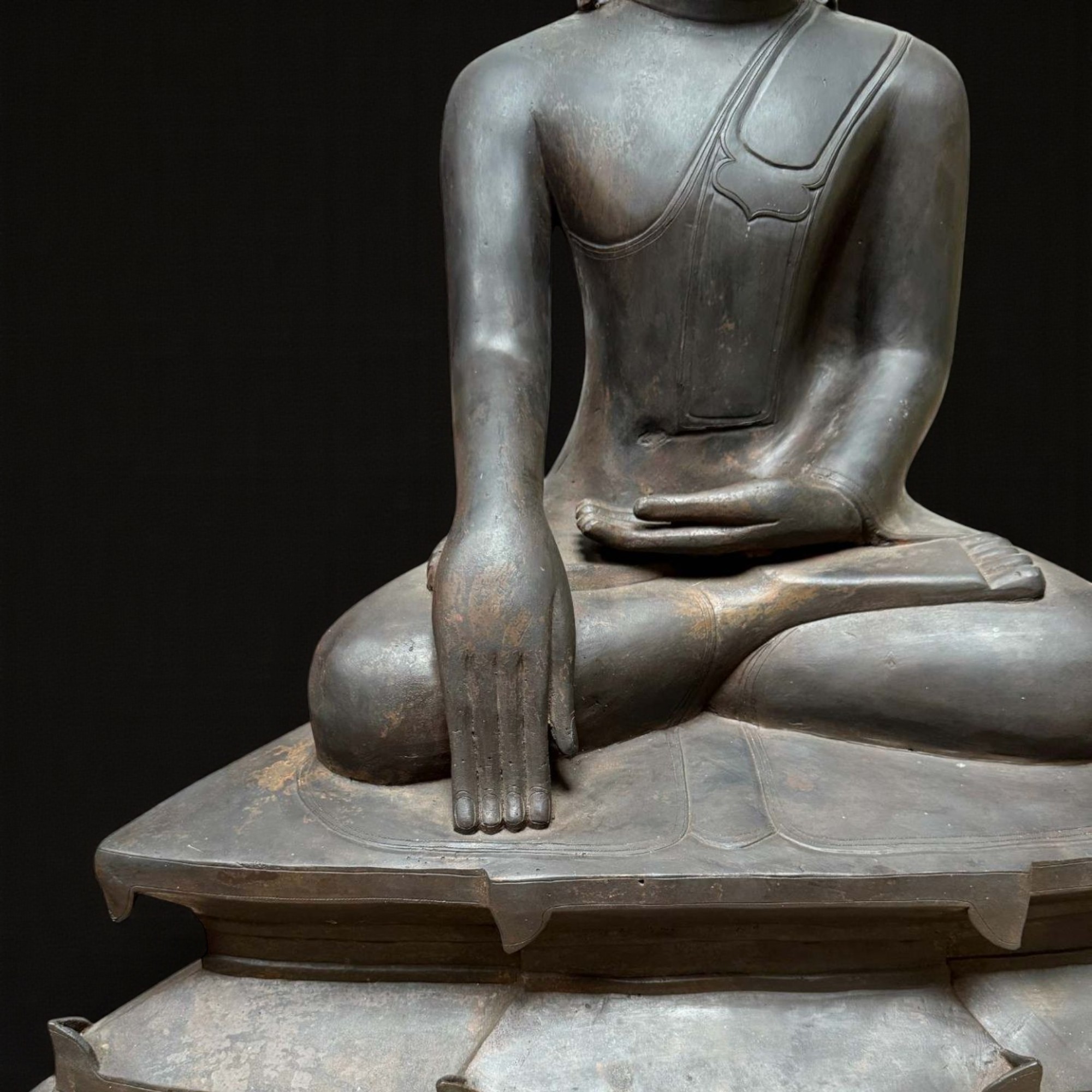 Shan Buddha Bronze Skulptur Burma Statue