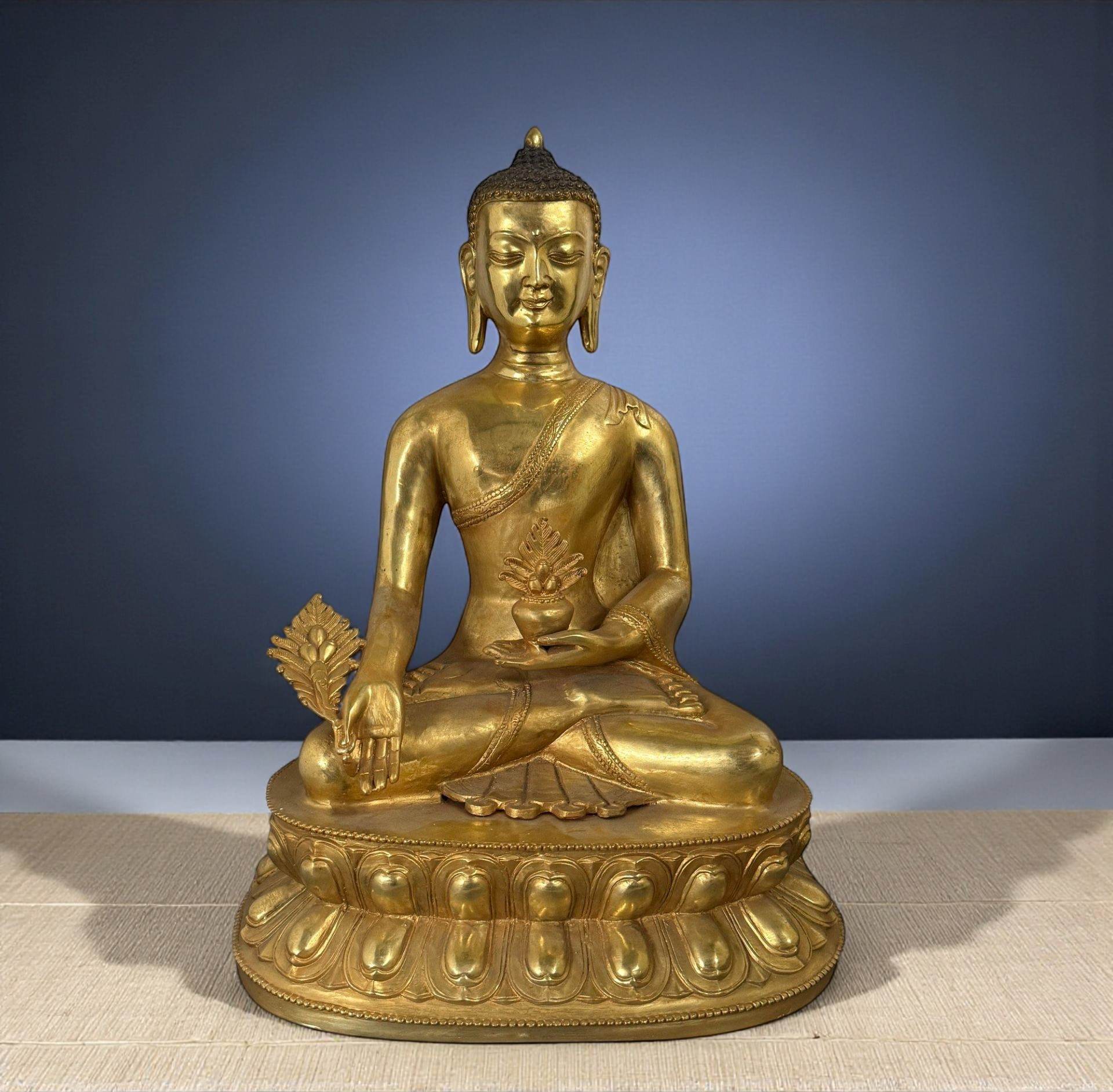 Medizin Buddha Figur Bronze Tibet China - 50 cm groß