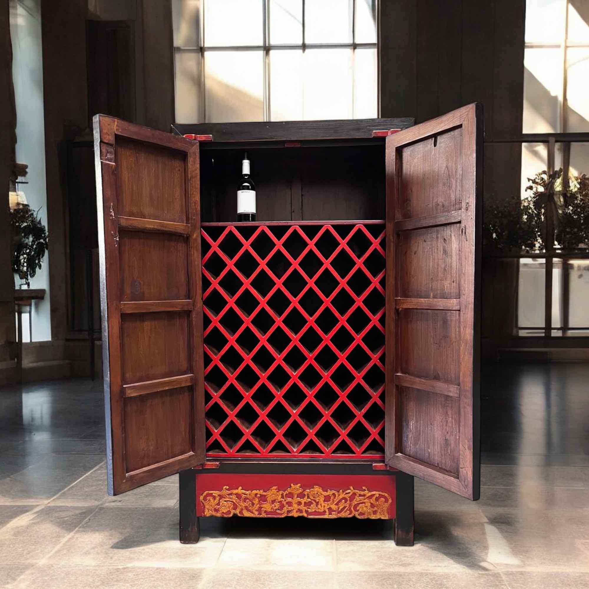 Chinesischer Hochzeitsschrank Wein/Whisky Schrank Asia Möbel