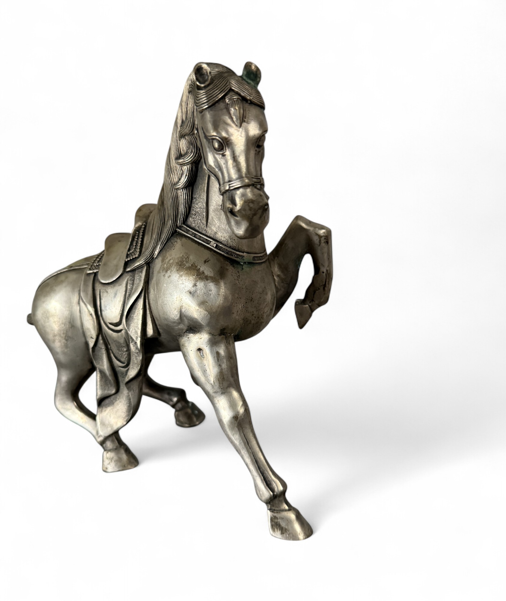 Chinesisches Tang Pferd – Bronze Replikat mit Grünspan & Patina, 21 cm