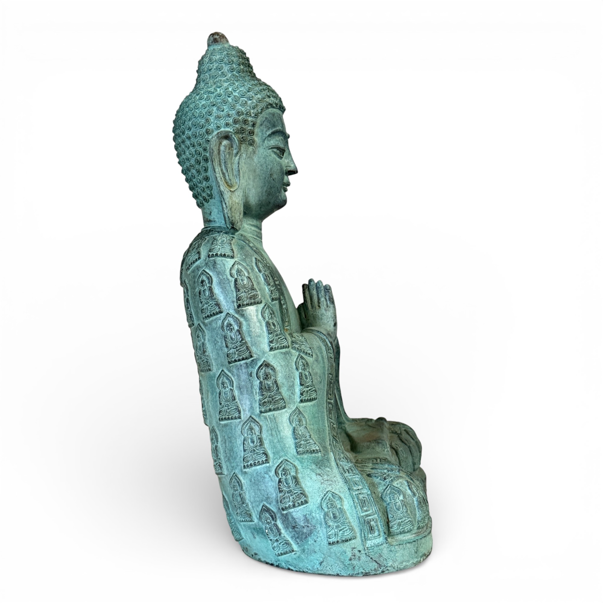 Bronze Buddha Skulptur in betender Handhaltung