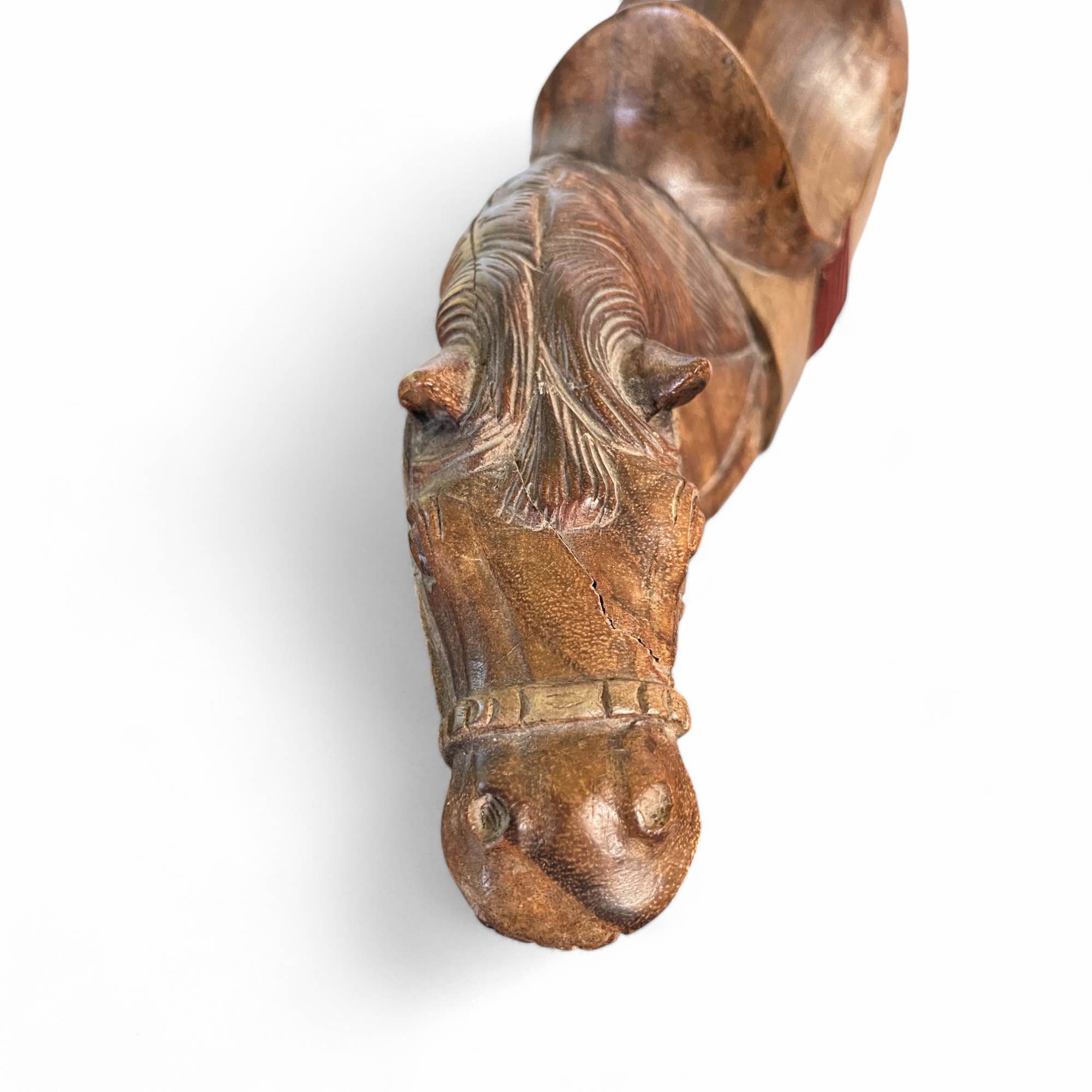 Chinesisches Tang Pferd Holz Skulptur 56 cm groß - Unikat