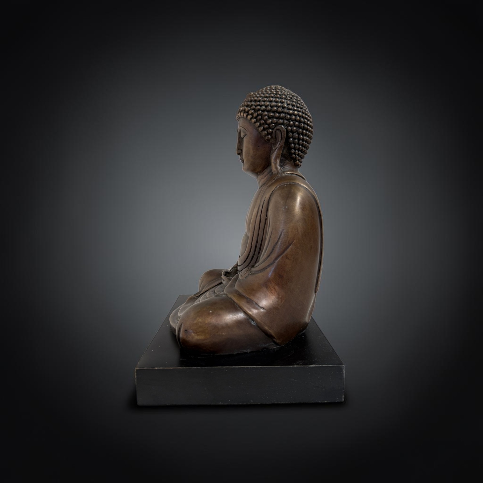 Alte Daibutsu Bronze Buddha Figur Kamakura Amida aus Japan