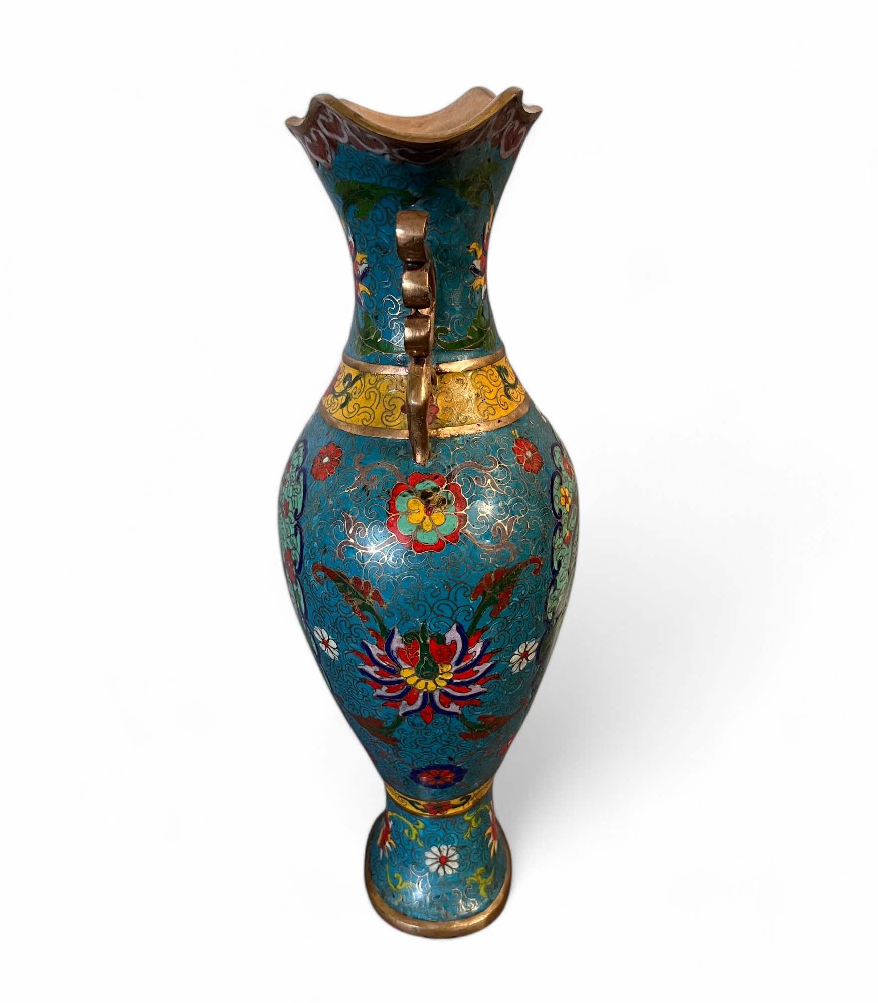 China Cloisonne Vase Bronze mit Markung