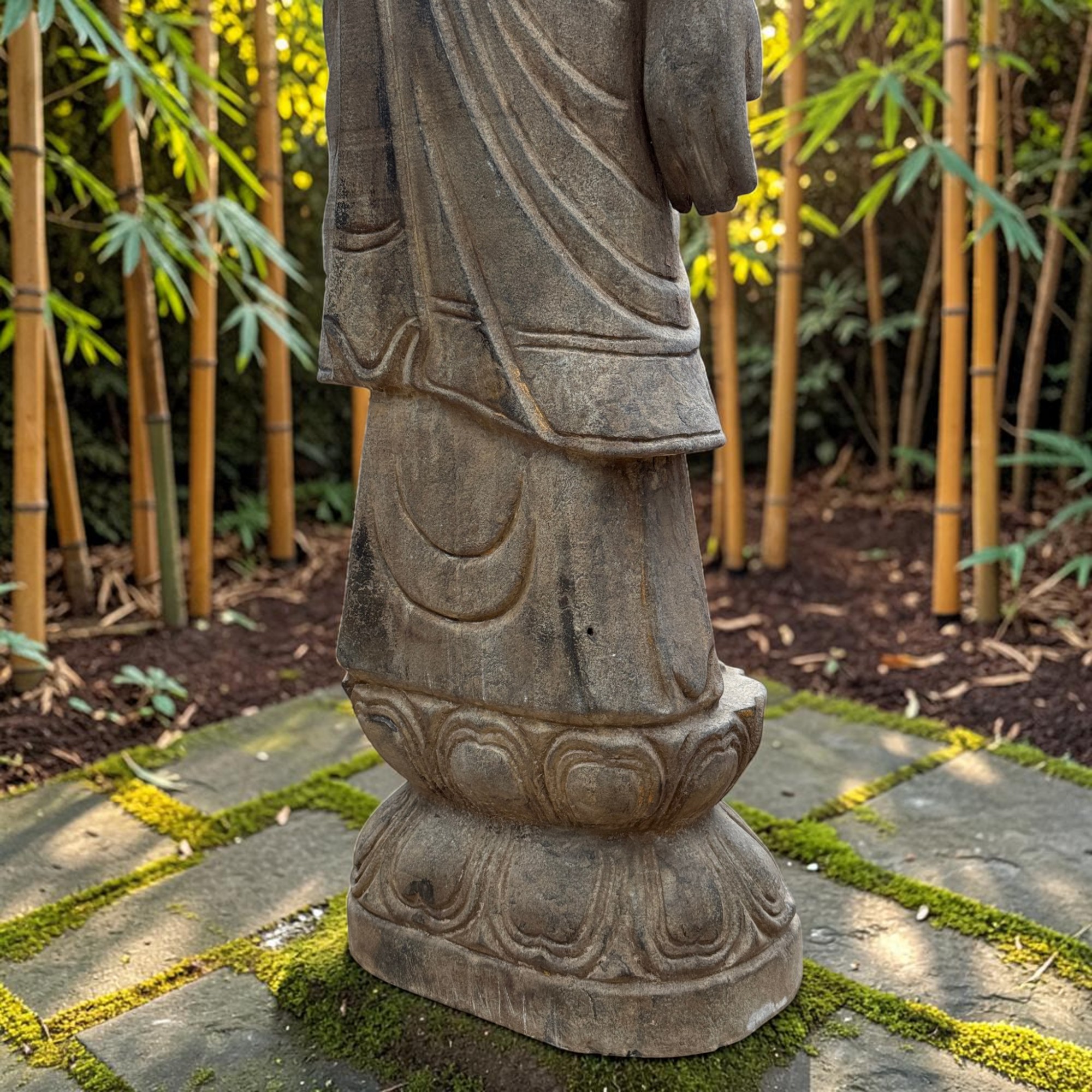 Stein Buddha Statue Garten Skulptur 120 cm groß