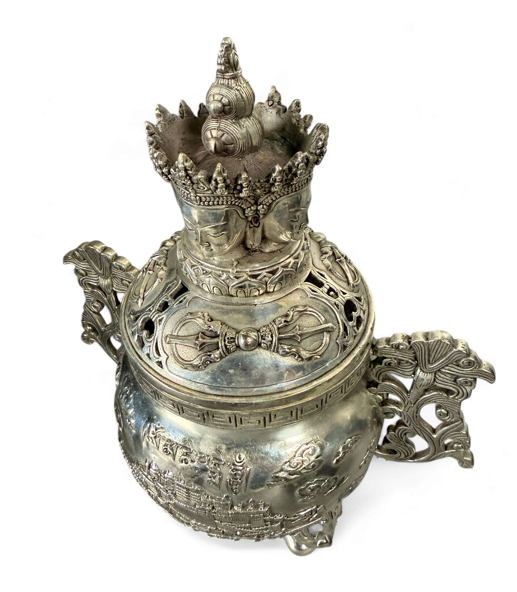 Bronze Räuchergefäß mit Buddha – spirituelle Dekoration