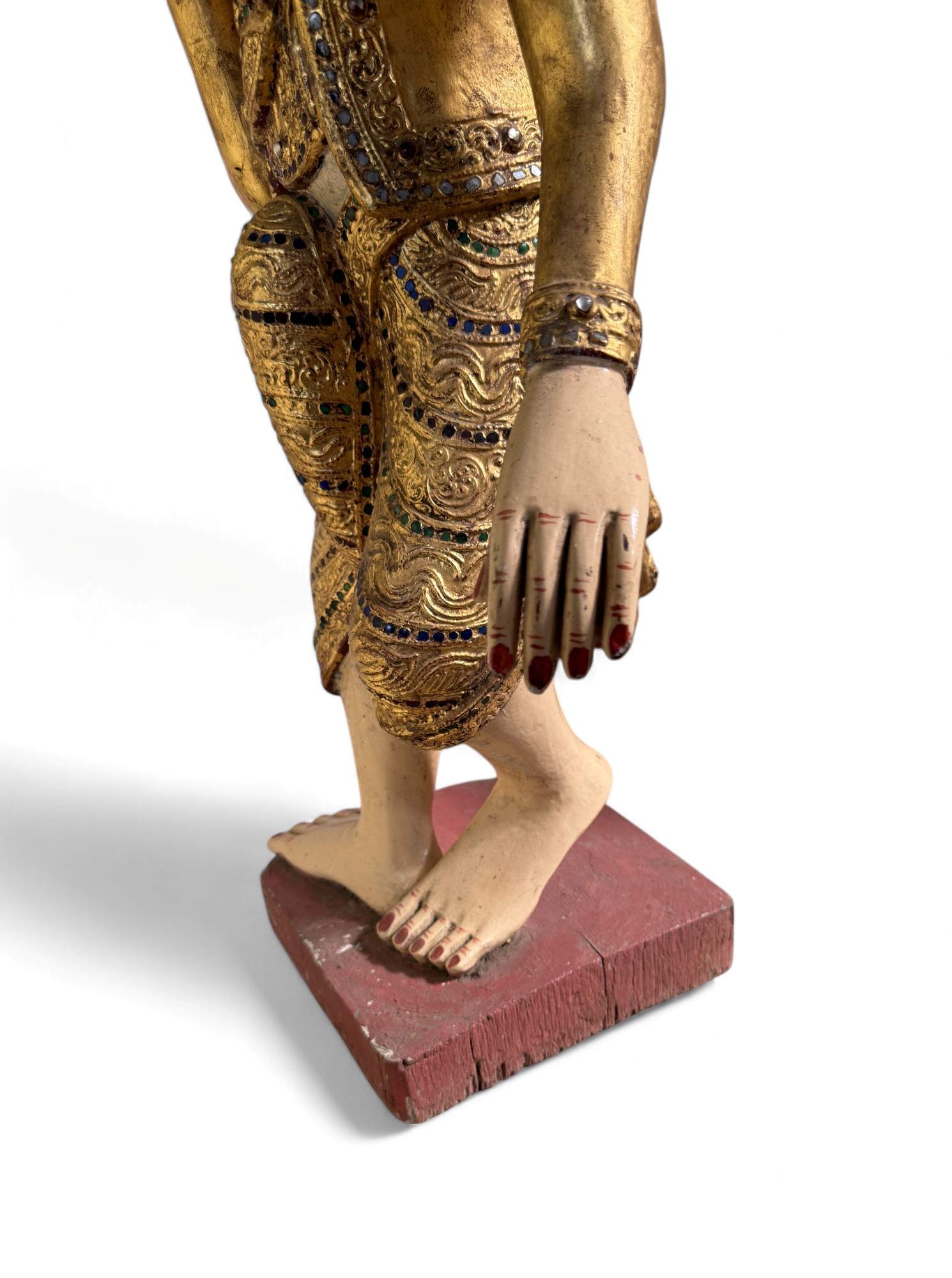 Alte Nat Skulptur aus Burma - Teak Holz Statue