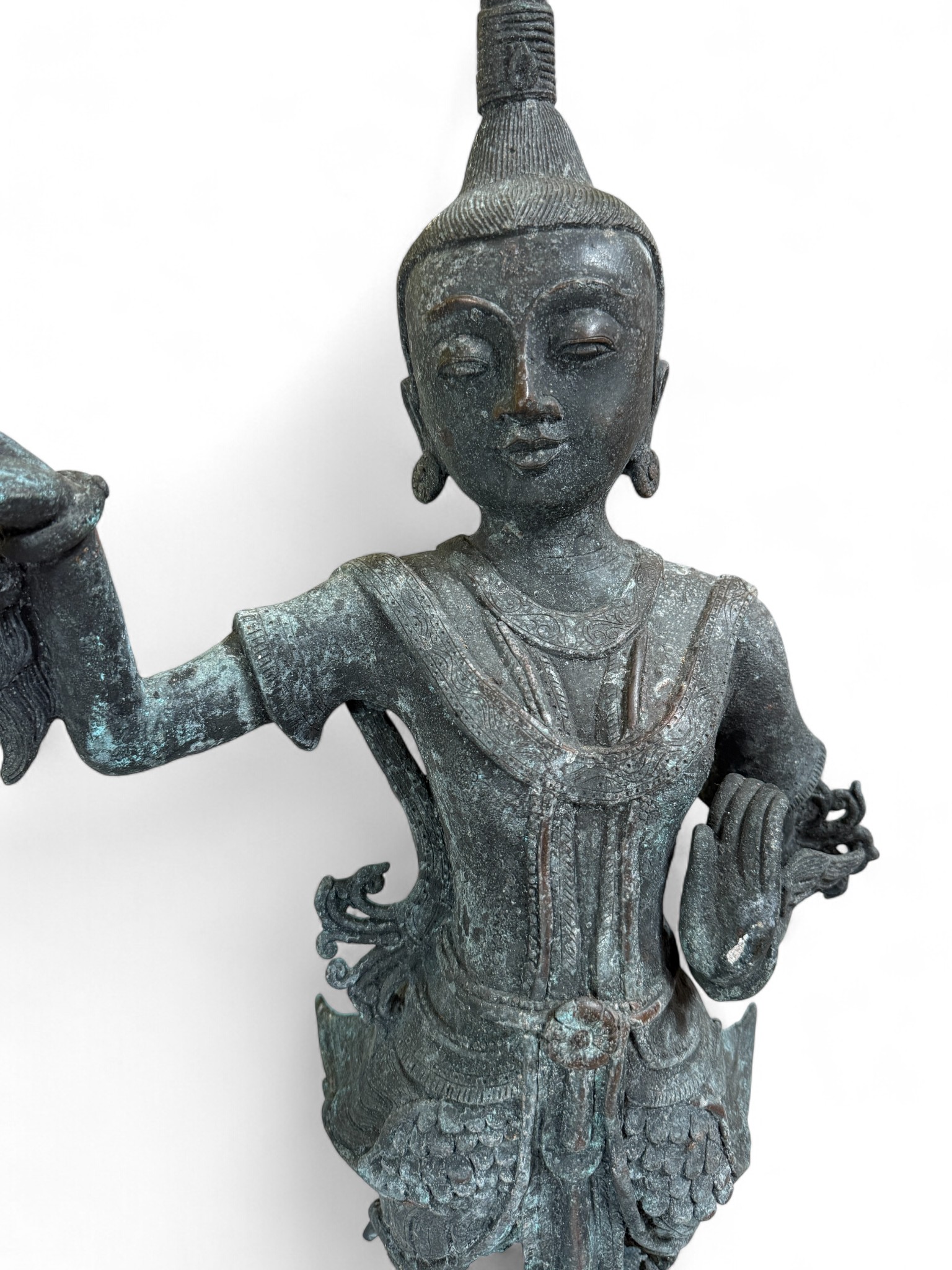 Kinnari Bronze Skulptur Burma Figur 74 cm groß