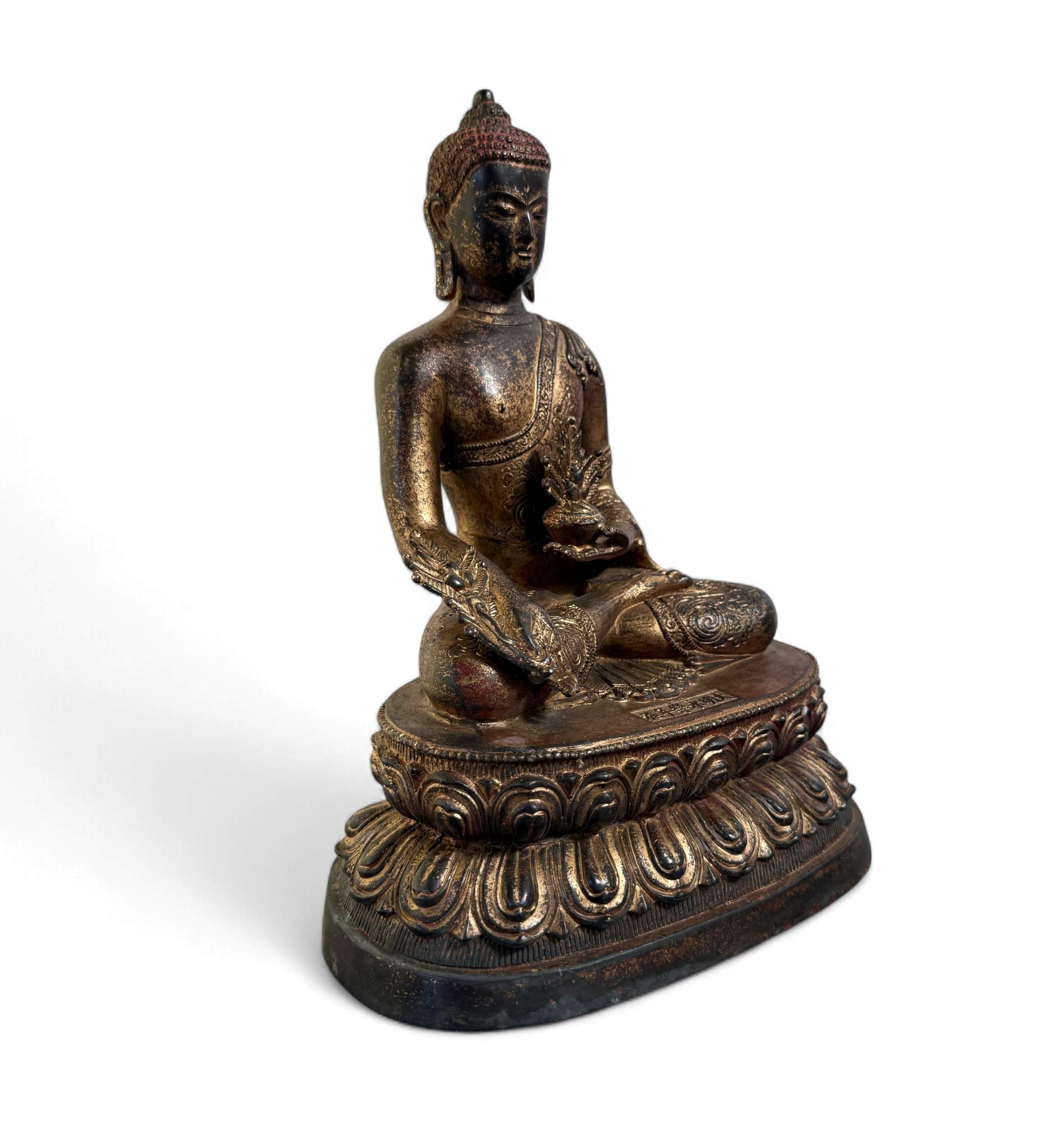 Medizin Buddha Figur Bronze Tibet China - 29,5 cm groß