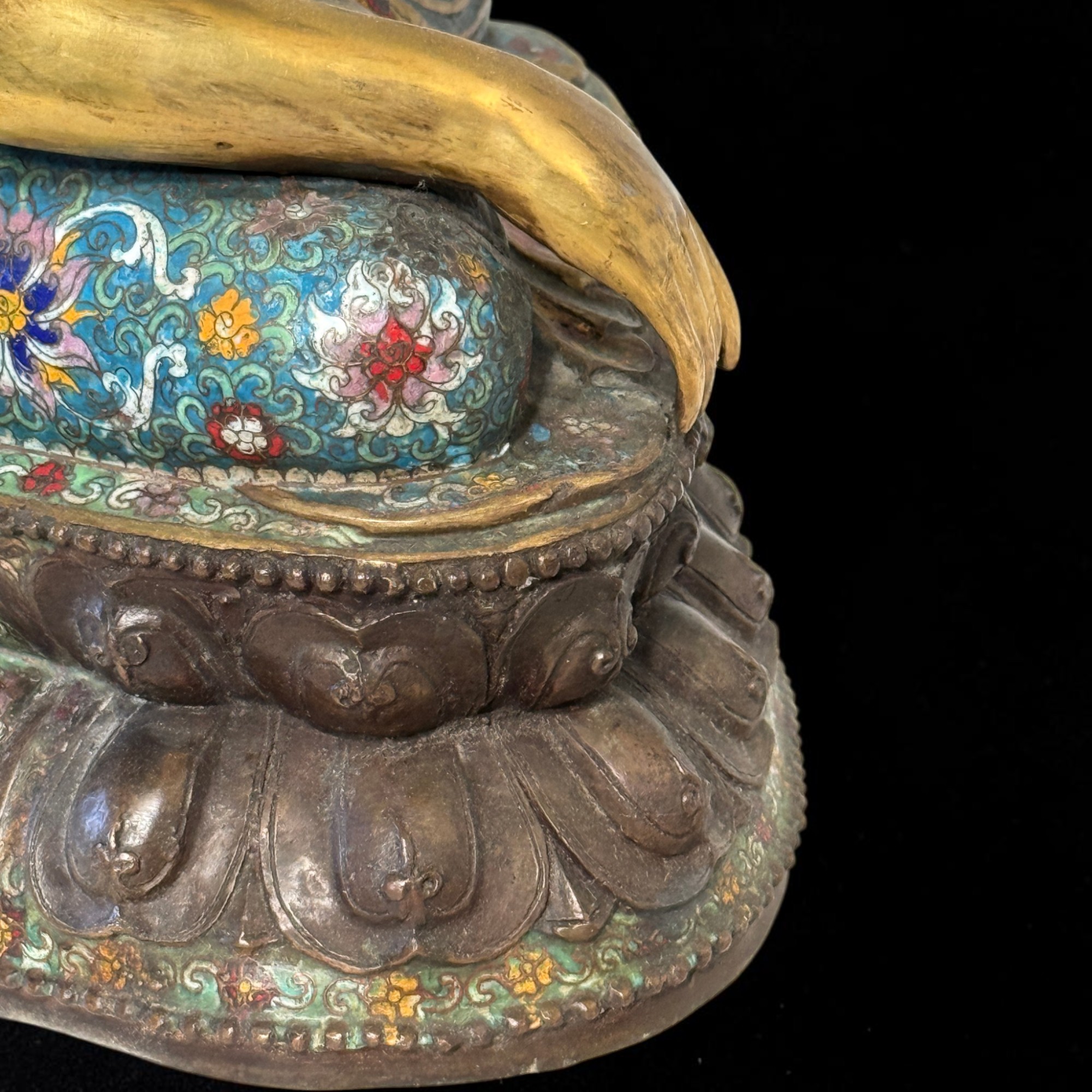 Buddha Figur Bronze Cloisonne Skulptur 50 cm groß