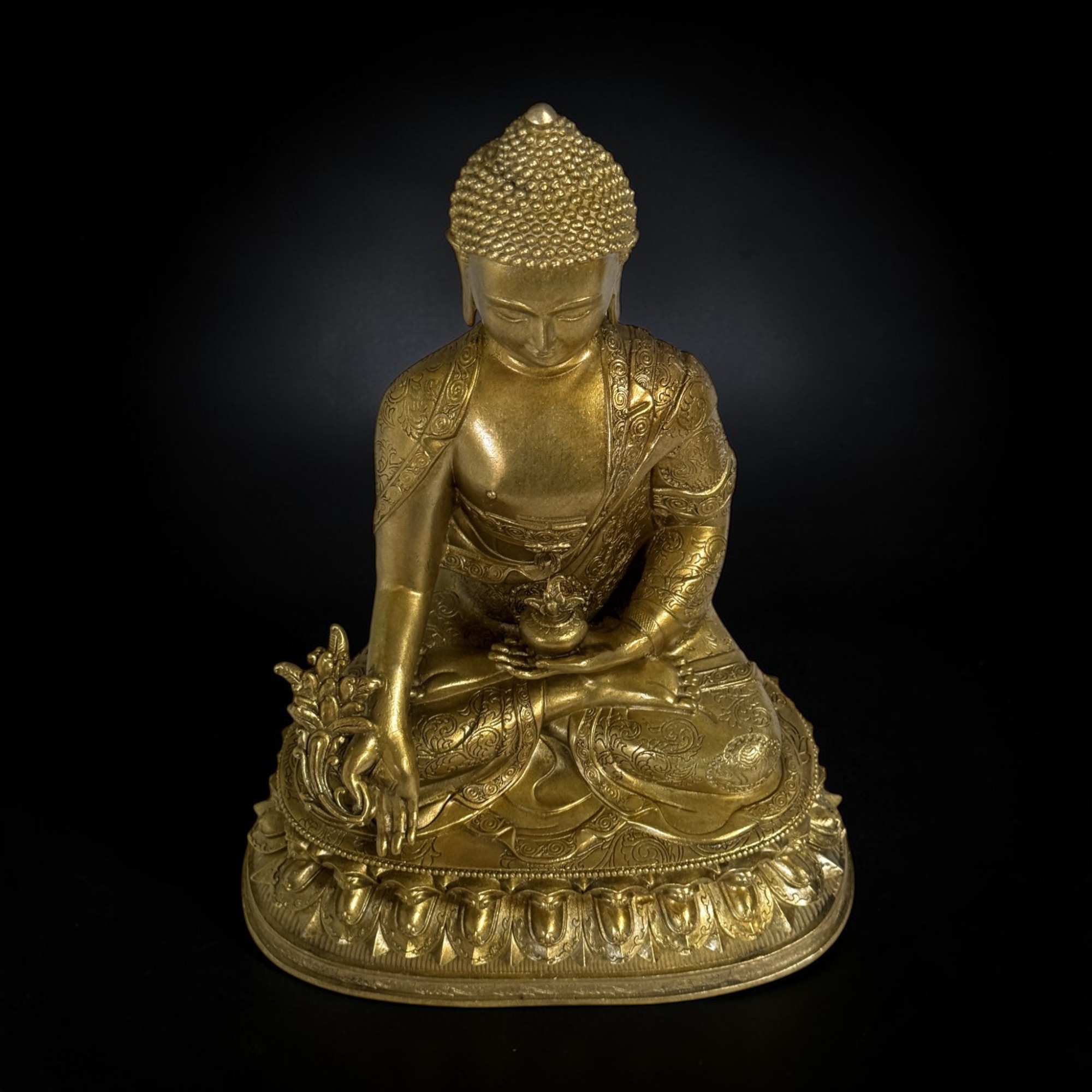 Buddha der Heilung - Bronze Figur aus China 28 cm groß