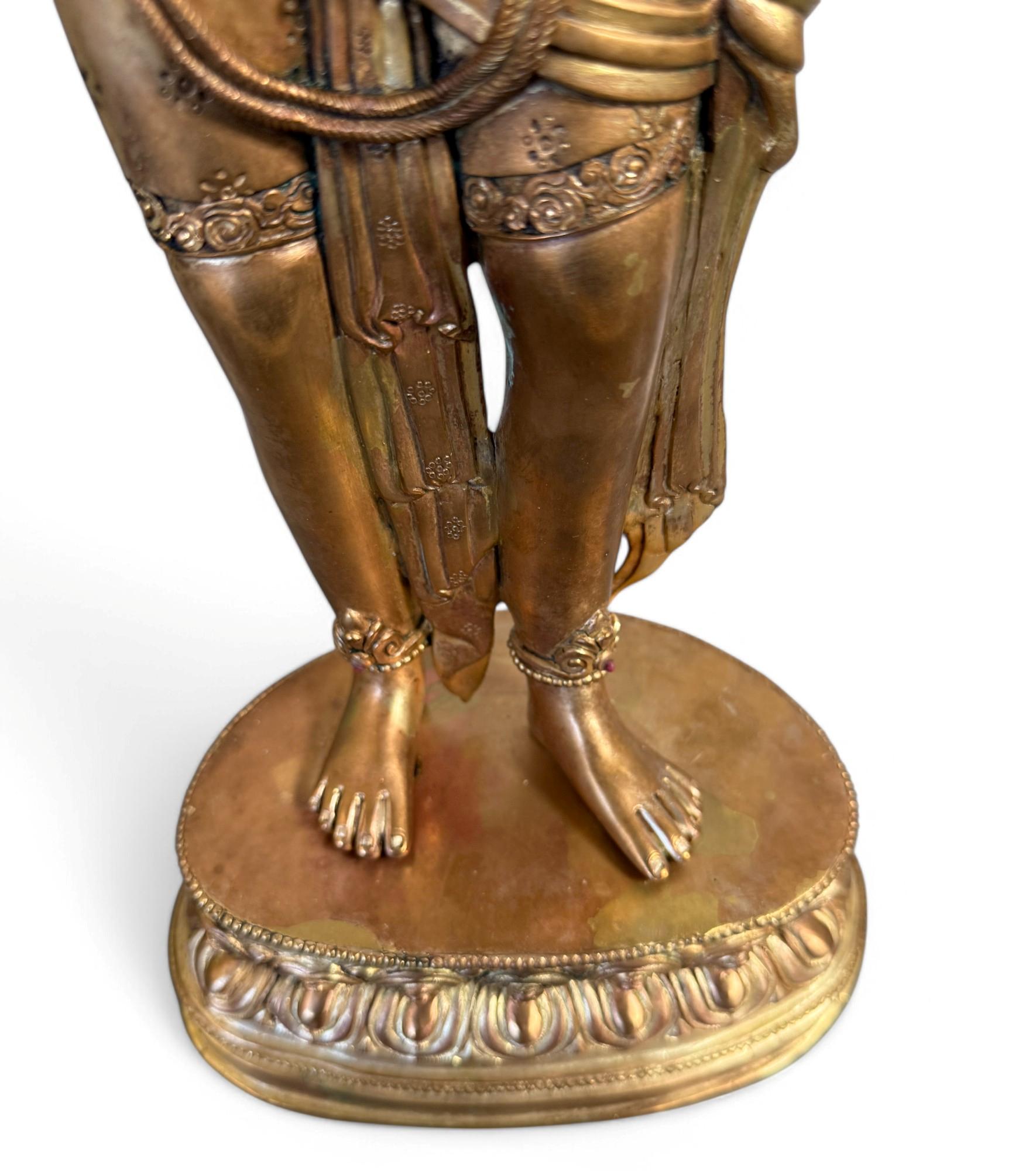 Padmapani Kupfer Bronze Statue Nepal Skulptur 53 cm groß