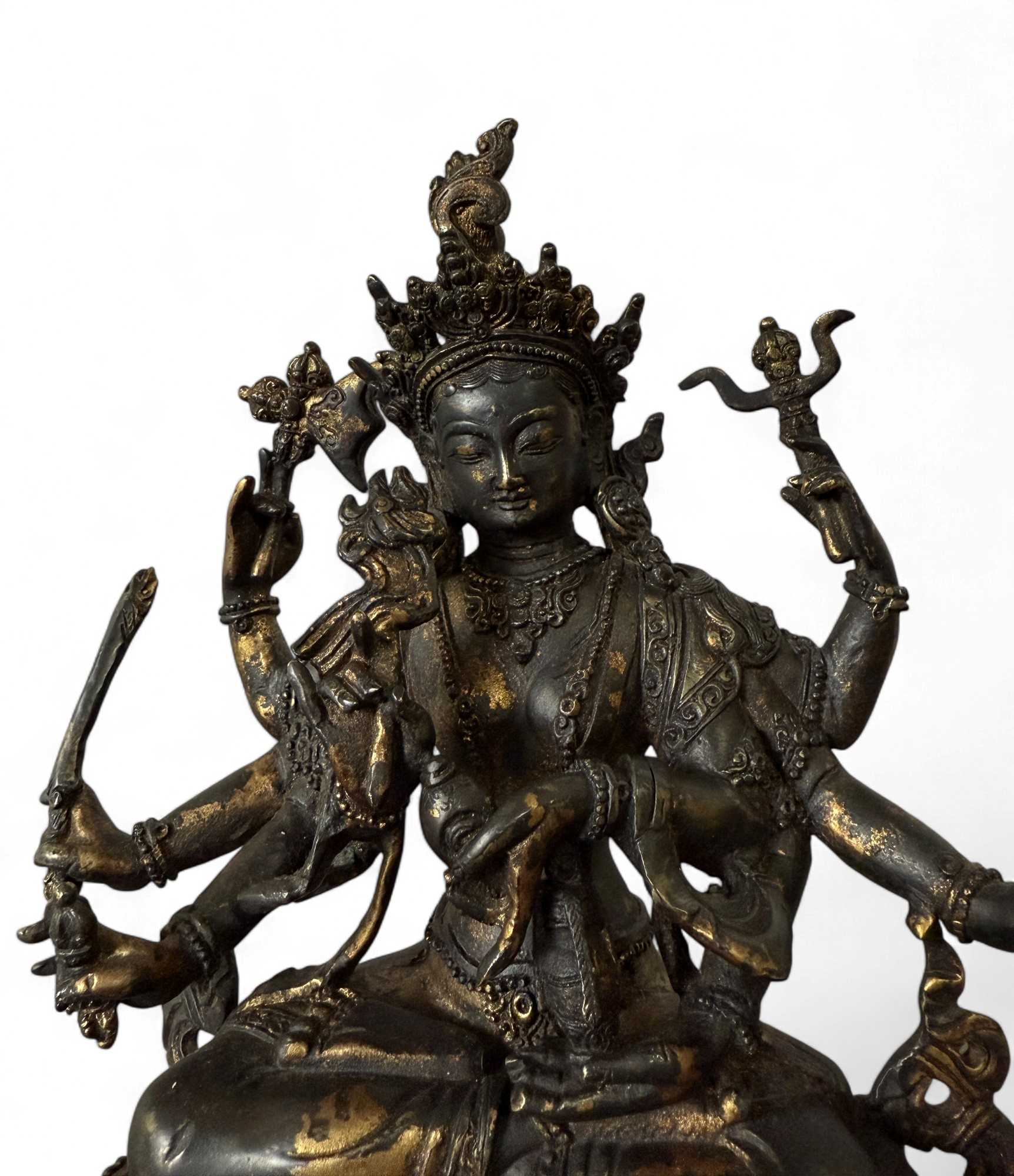 Chenrezig Avalokiteshvara Bronze Figur Tibet 22 cm groß