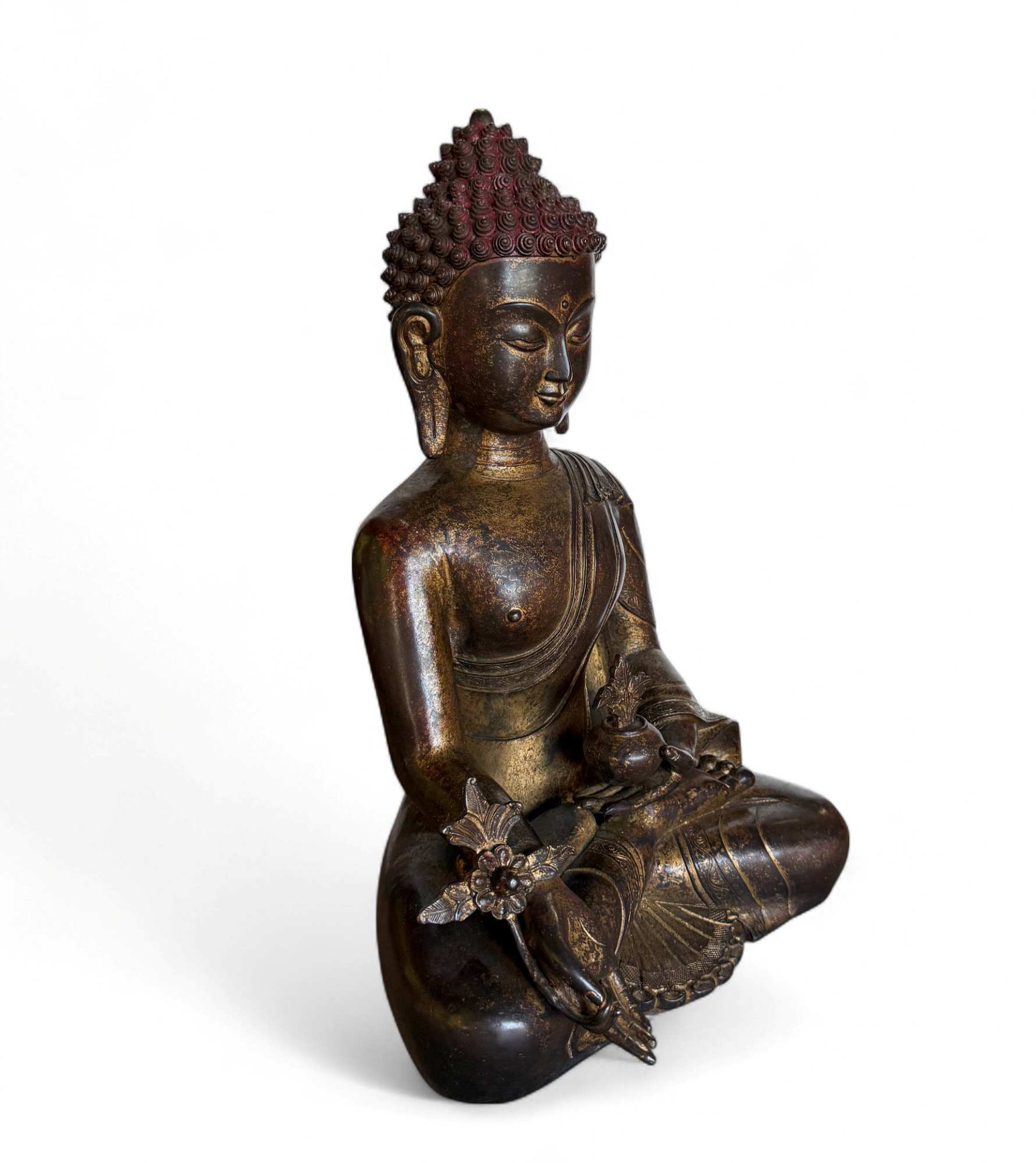 Medizin Buddha Figur Bronze Tibet China - 43 cm groß