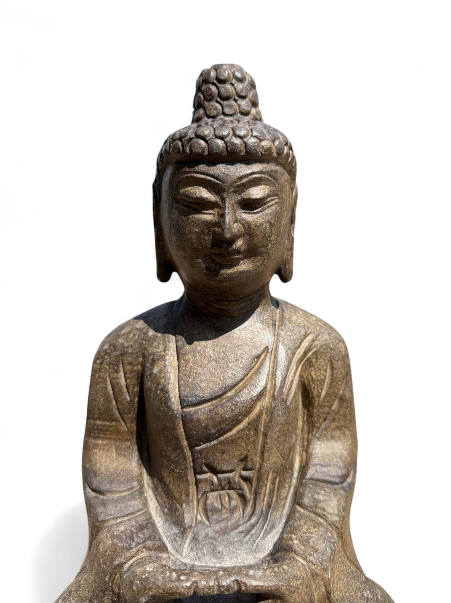 Garten Buddha Statue Naturstein Figur Meditation Geste